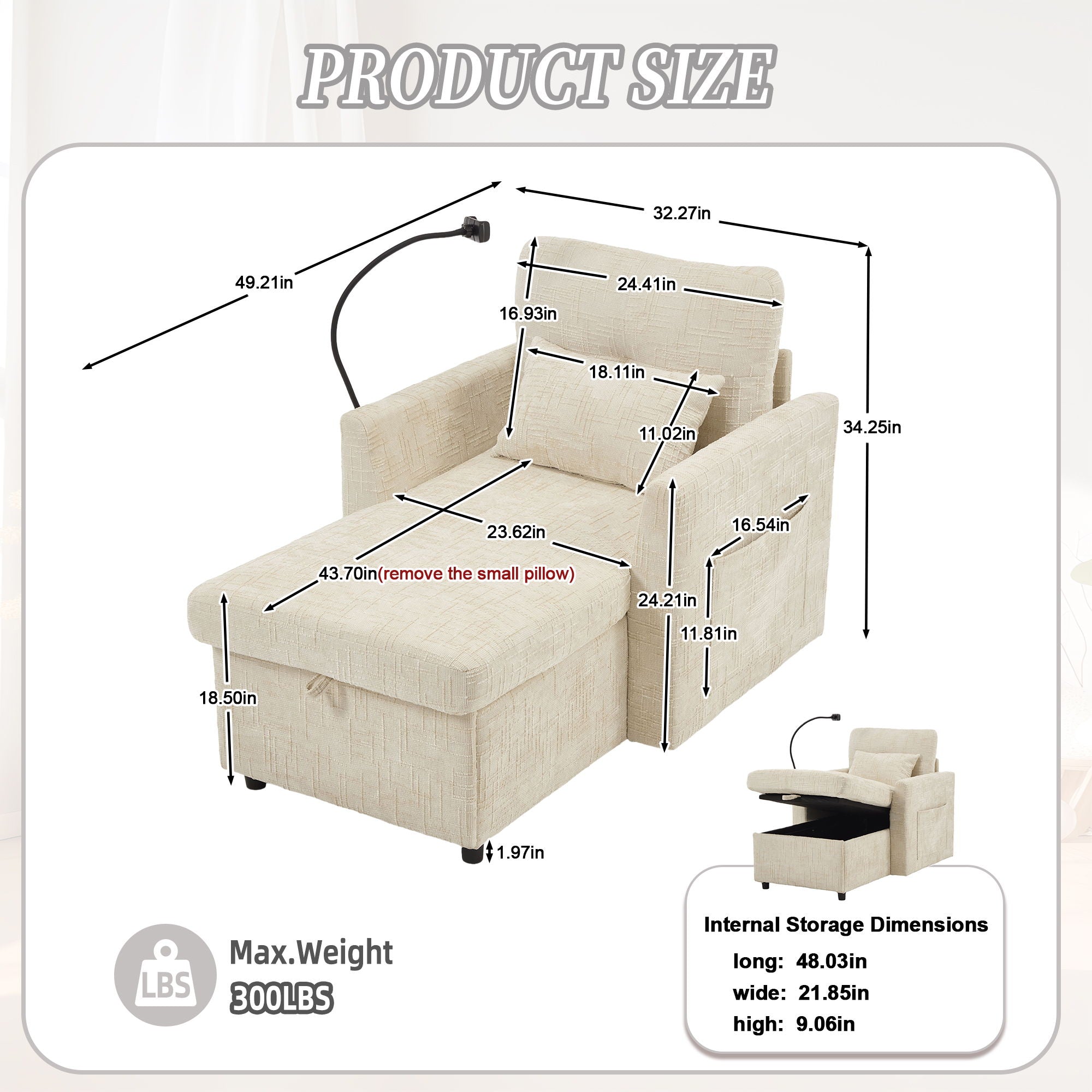 Multifunctional Chenille Recliner Sofa With Storage And Phone Bracket - Best Buy Furniture