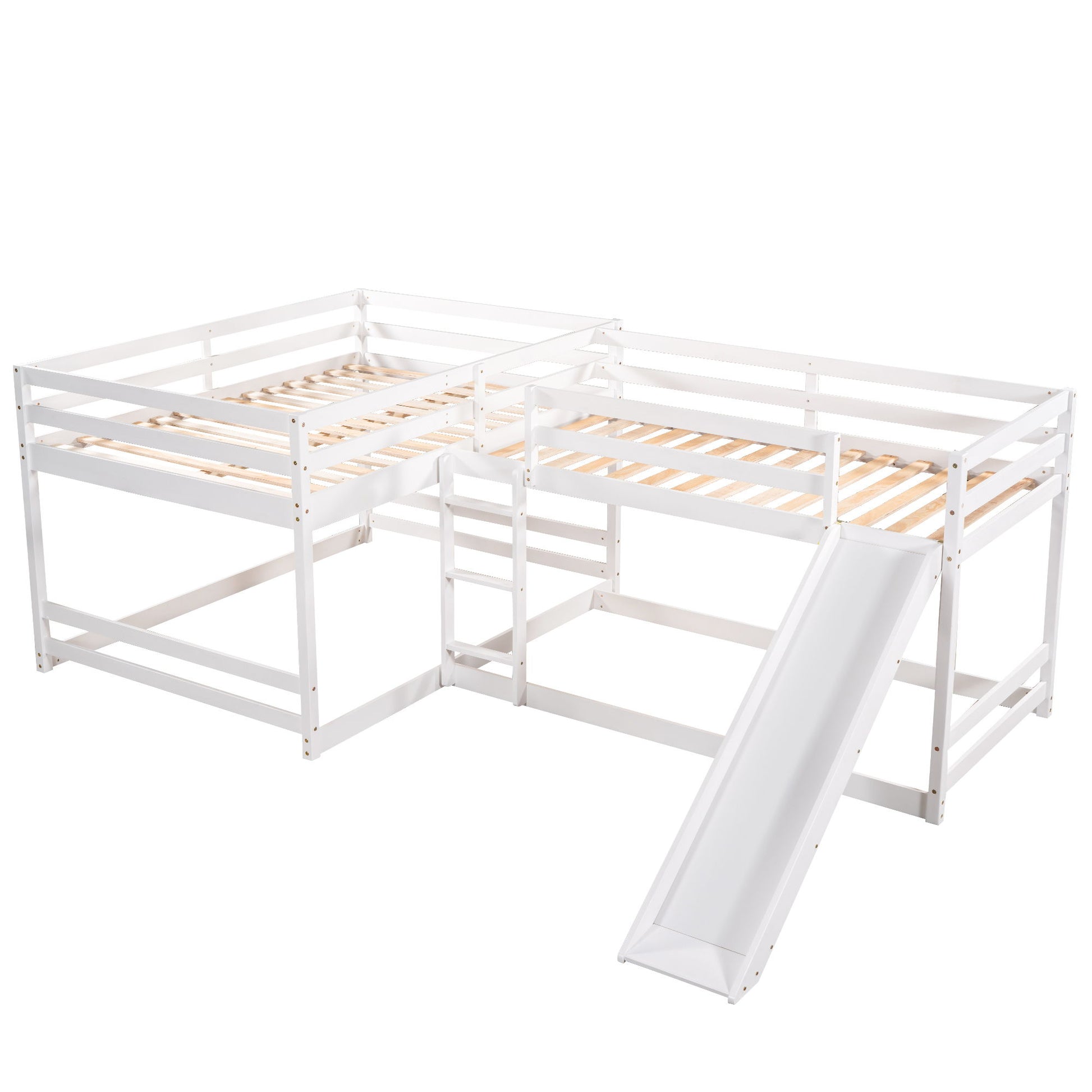 L-Shaped Bunk Bed With Slide And Short Ladder - Best Buy Furniture