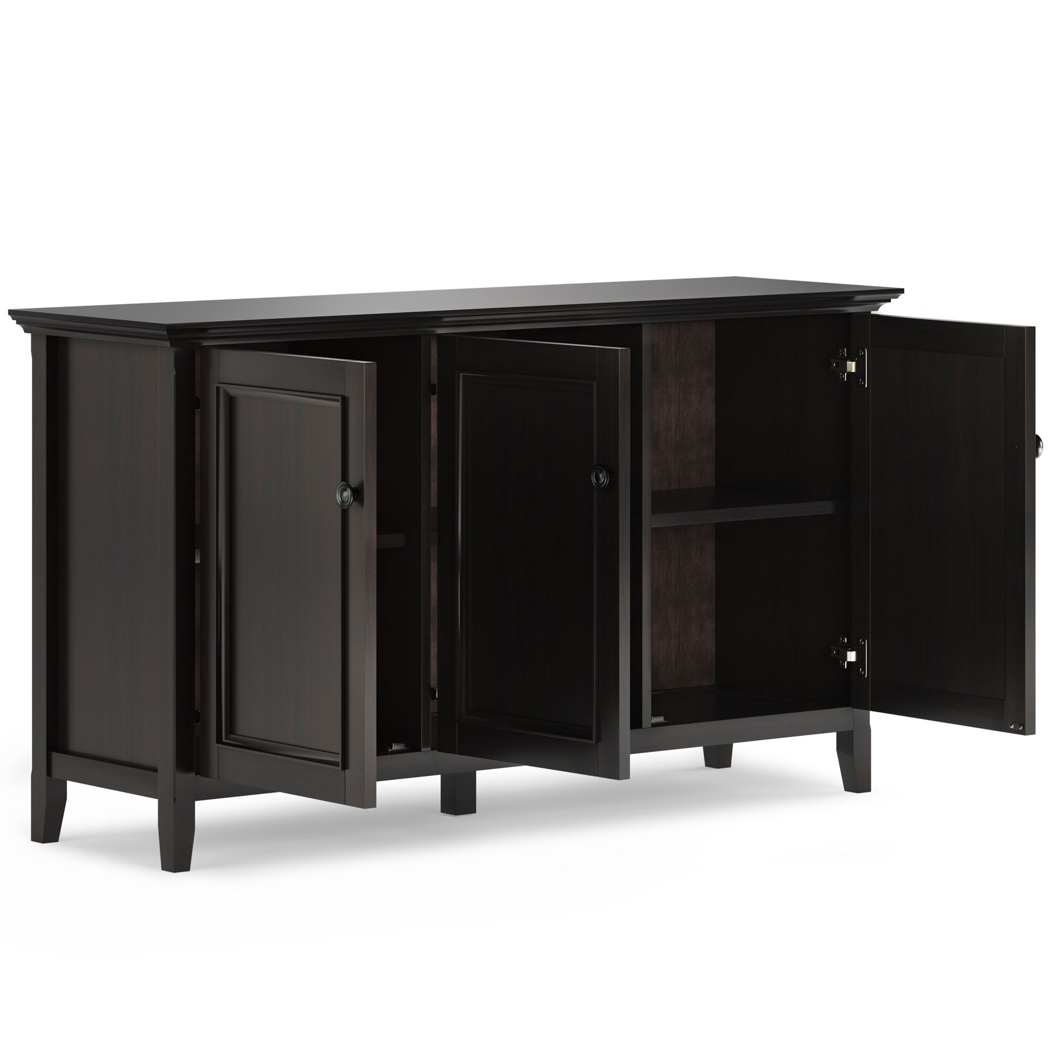 Amherst - Wide 3 Door Storage Cabinet - Hickory Brown - Best Buy Furniture