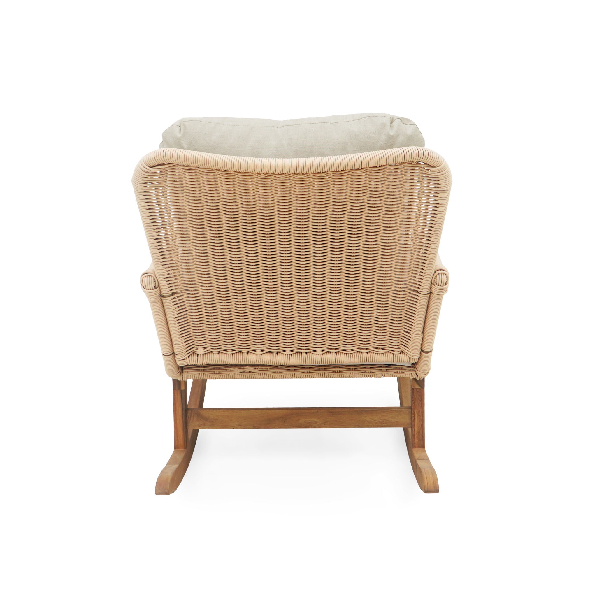 Contemporary Minimalist Wicker Rocking Chair With Soft Polyester Cushions - Best Buy Furniture