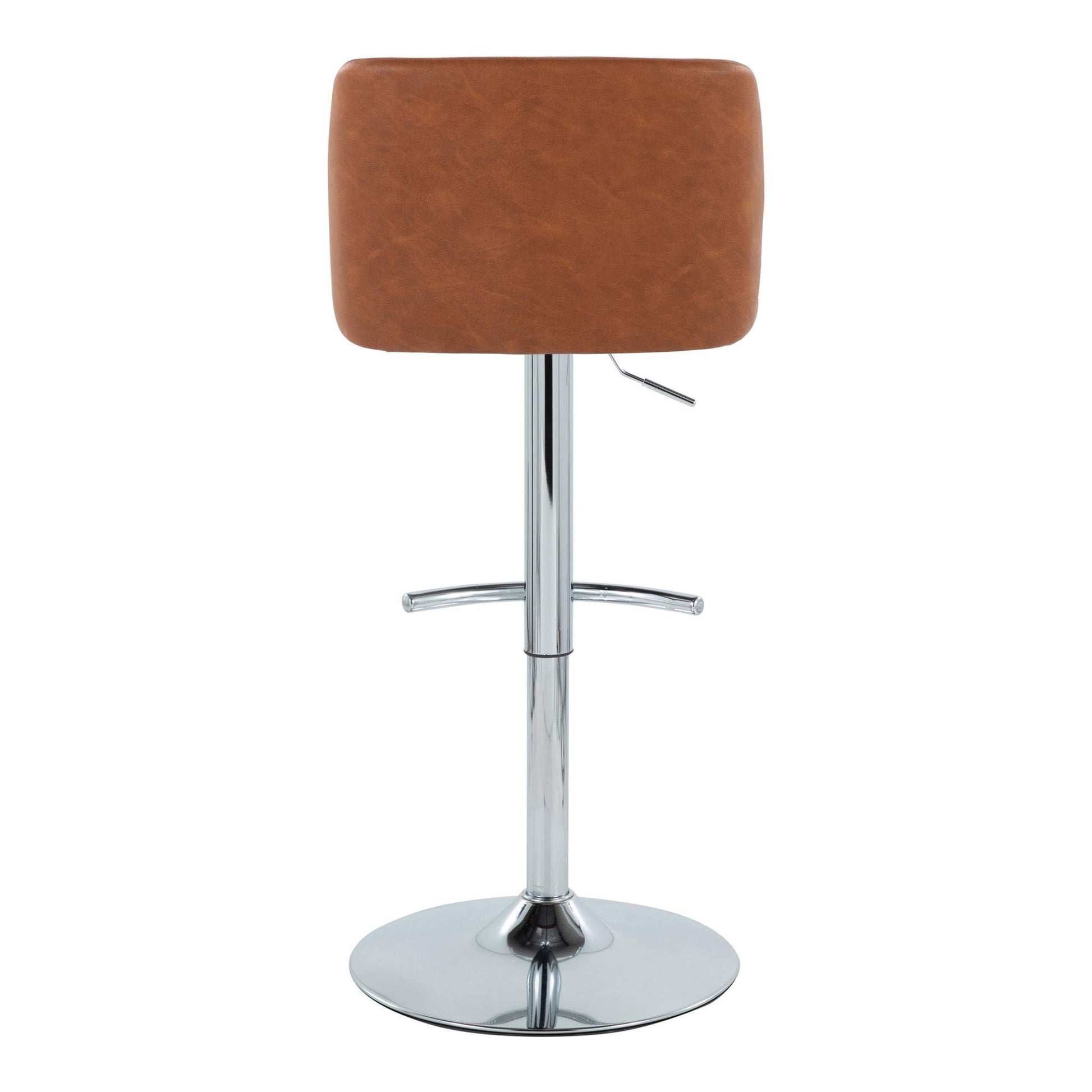 Toriano - Contemporary Adjustable Barstool With Swivel & Rounded T Footrest (Set of 2) - Best Buy Furniture
