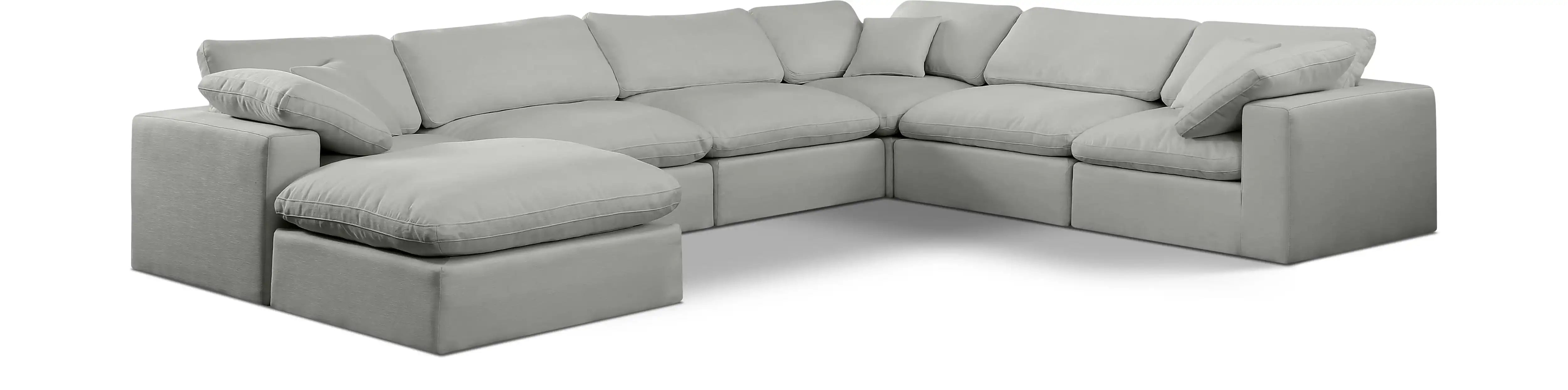 Comfy - 7 Piece Linen Modular Sectional With Chaise - Best Buy Furniture