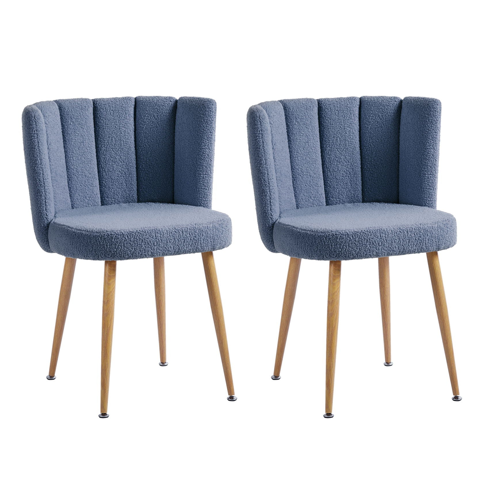 Modern Dining Chair (Set of 2) With Iron Tube Wood Color Legs, Shorthair Cushions And Comfortable Backrest, Suitable For Dining Room, Living Room, Cafe, Simple Structure - Best Buy Furniture