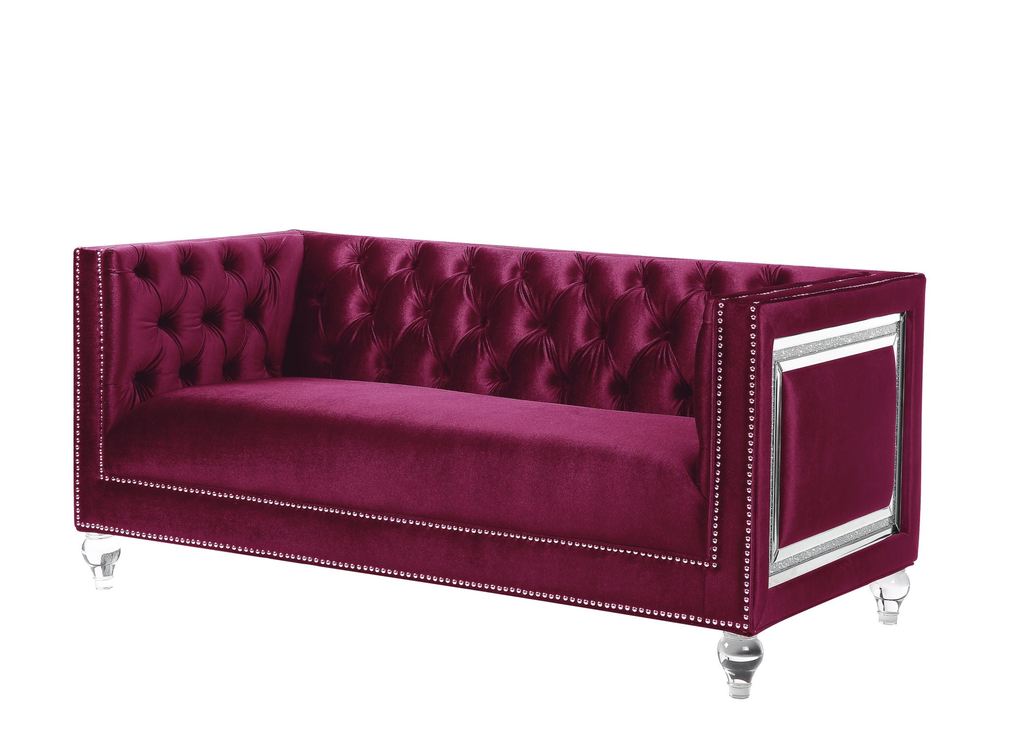 Heibero Loveseat - With 2 Pillows - Burgundy - Best Buy Furniture
