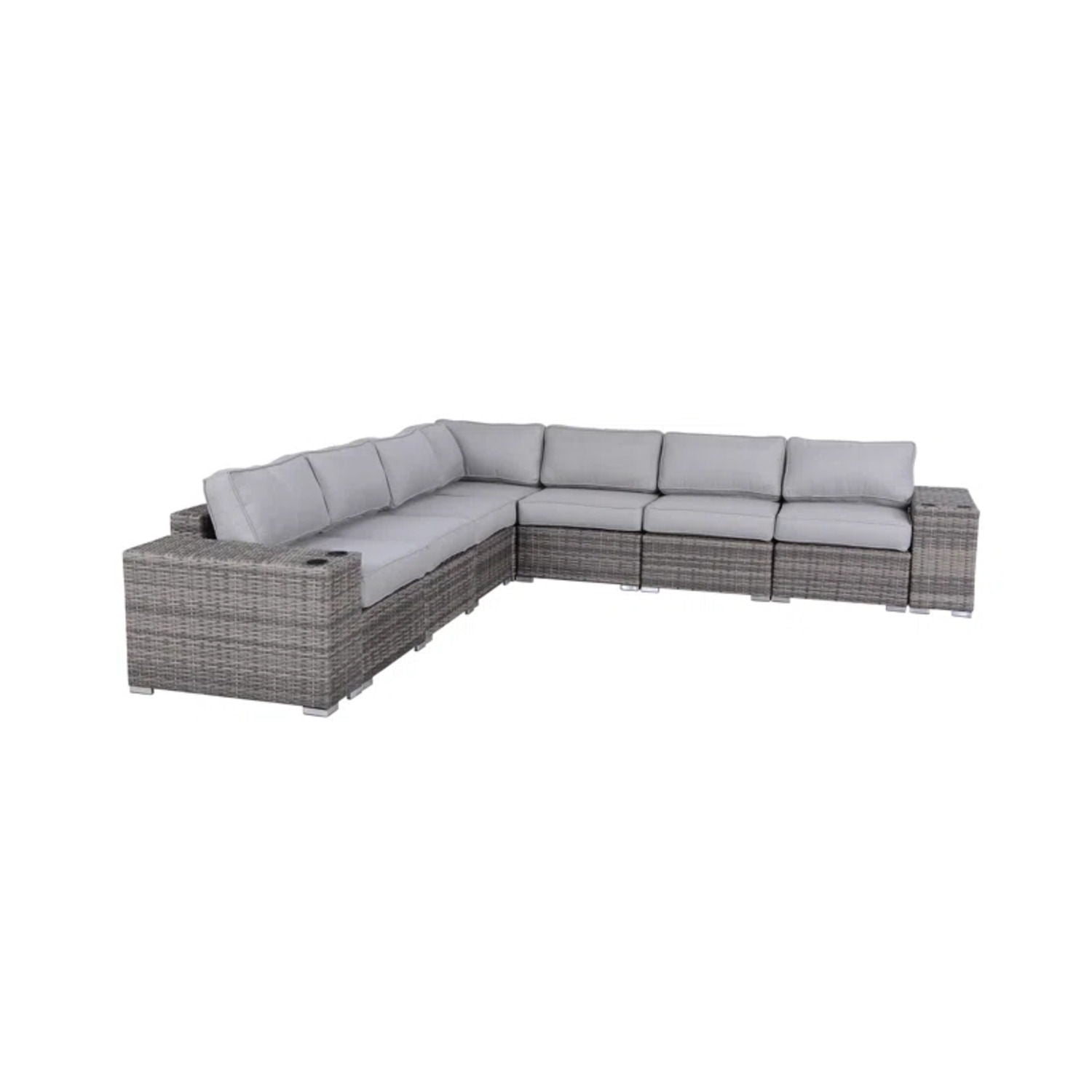 Minnesota - 9 Piece Sectional Sofa Set With Cushions - Gray Mix - Best Buy Furniture