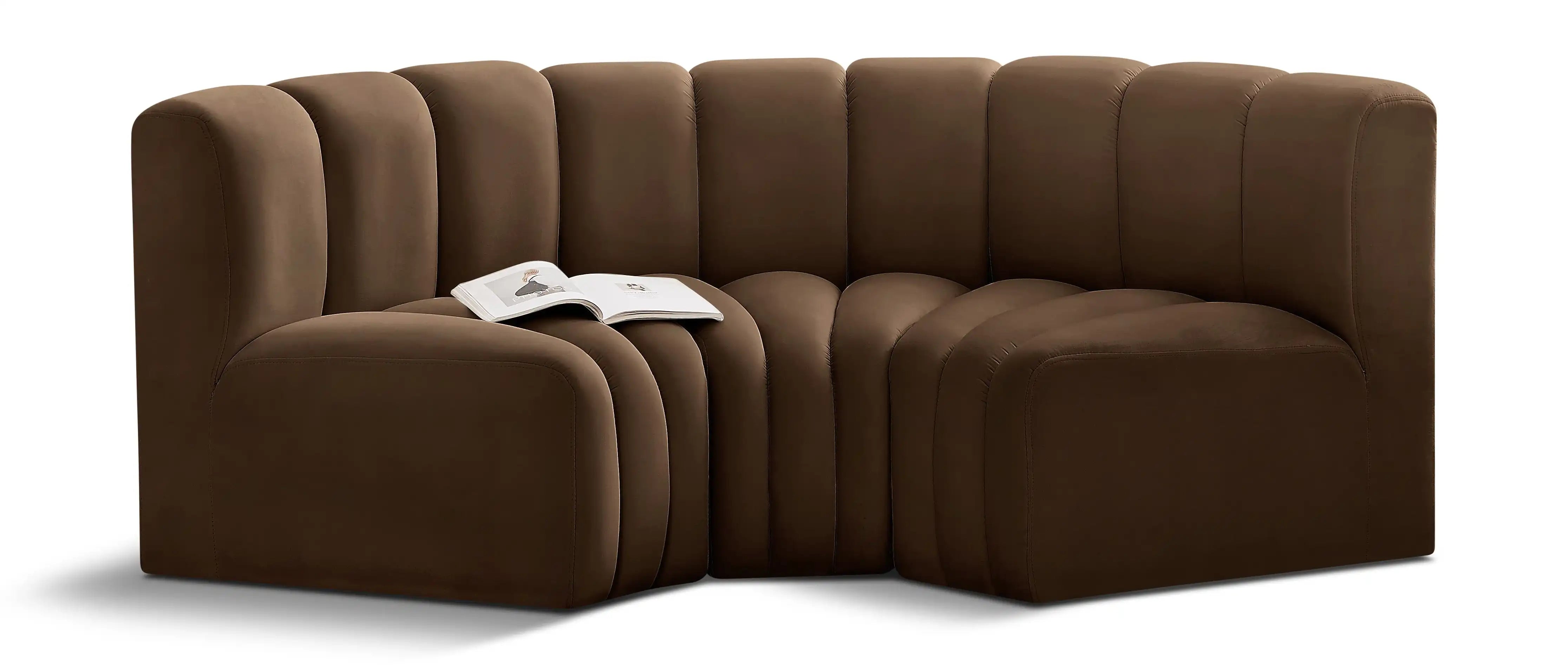 Arc - Velvet 3 Piece Modular U-Shaped Sofa - Best Buy Furniture