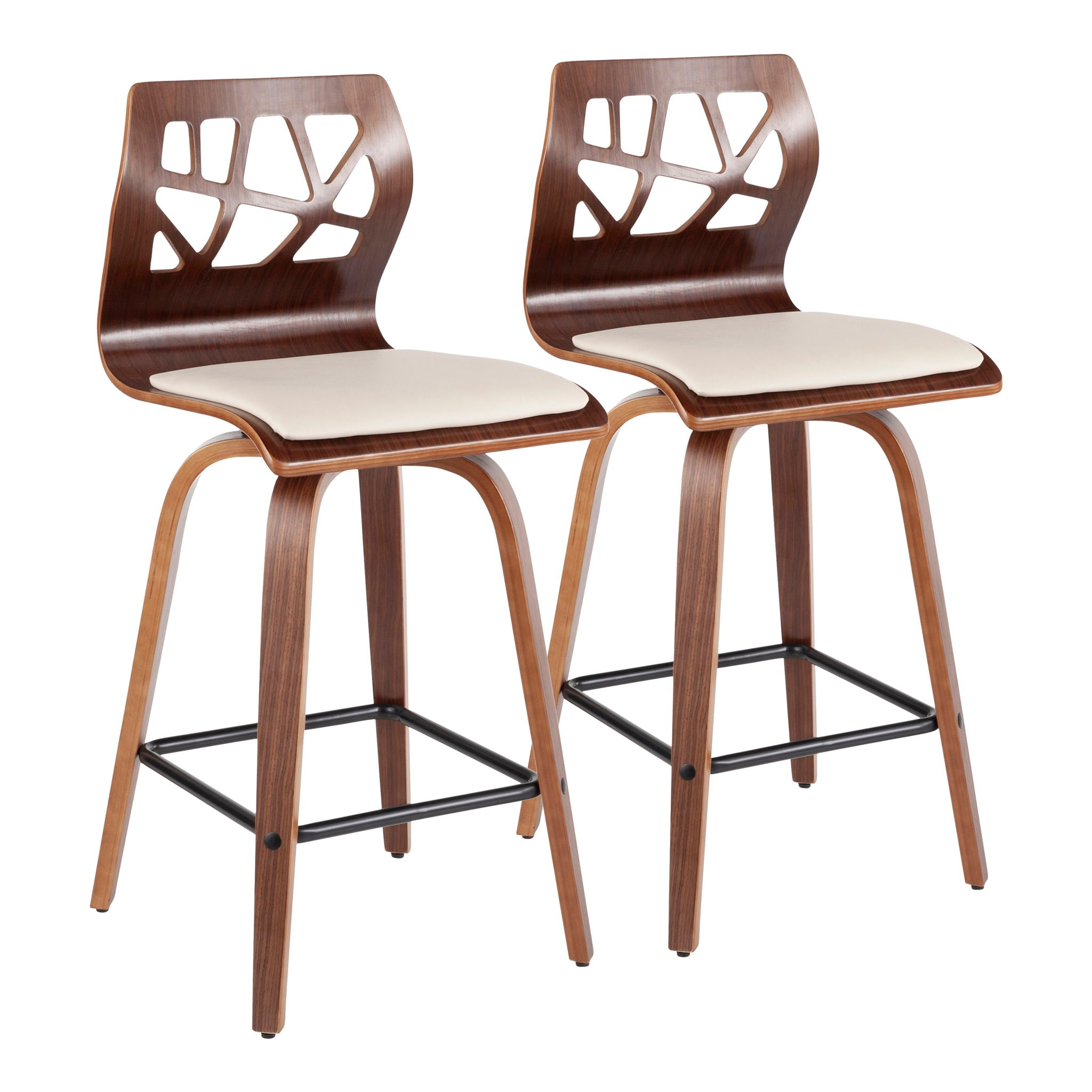 Folia - Mid Century Modern Counter Stool (Set of 2) - Best Buy Furniture