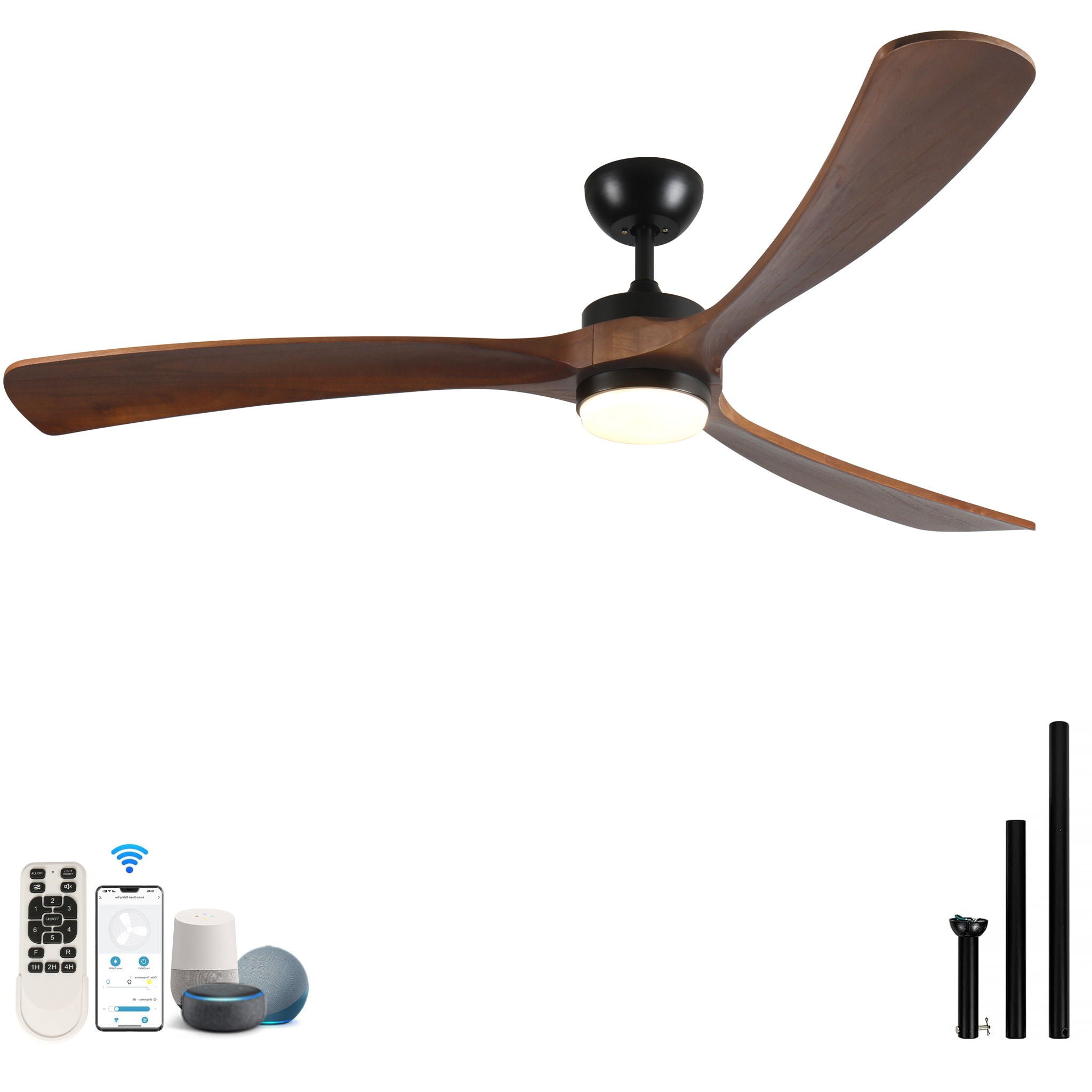 Solid Wood Ceiling Fan With Lights And Remote Control Indoor Outdoor Ceiling Fan 3 Wooden Blades Modern Ceiling Fan For Porch Living Room Bedroom - Best Buy Furniture