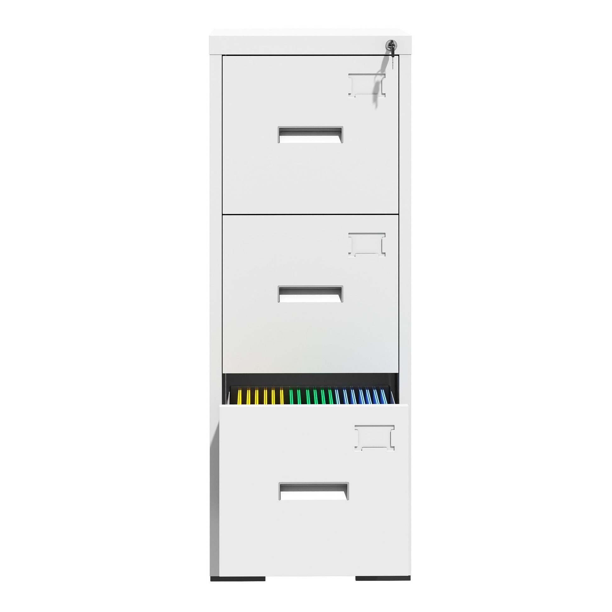 Modern Drawer Metal Vertical File Cabinet With Lock And Card Slot For Office - Best Buy Furniture