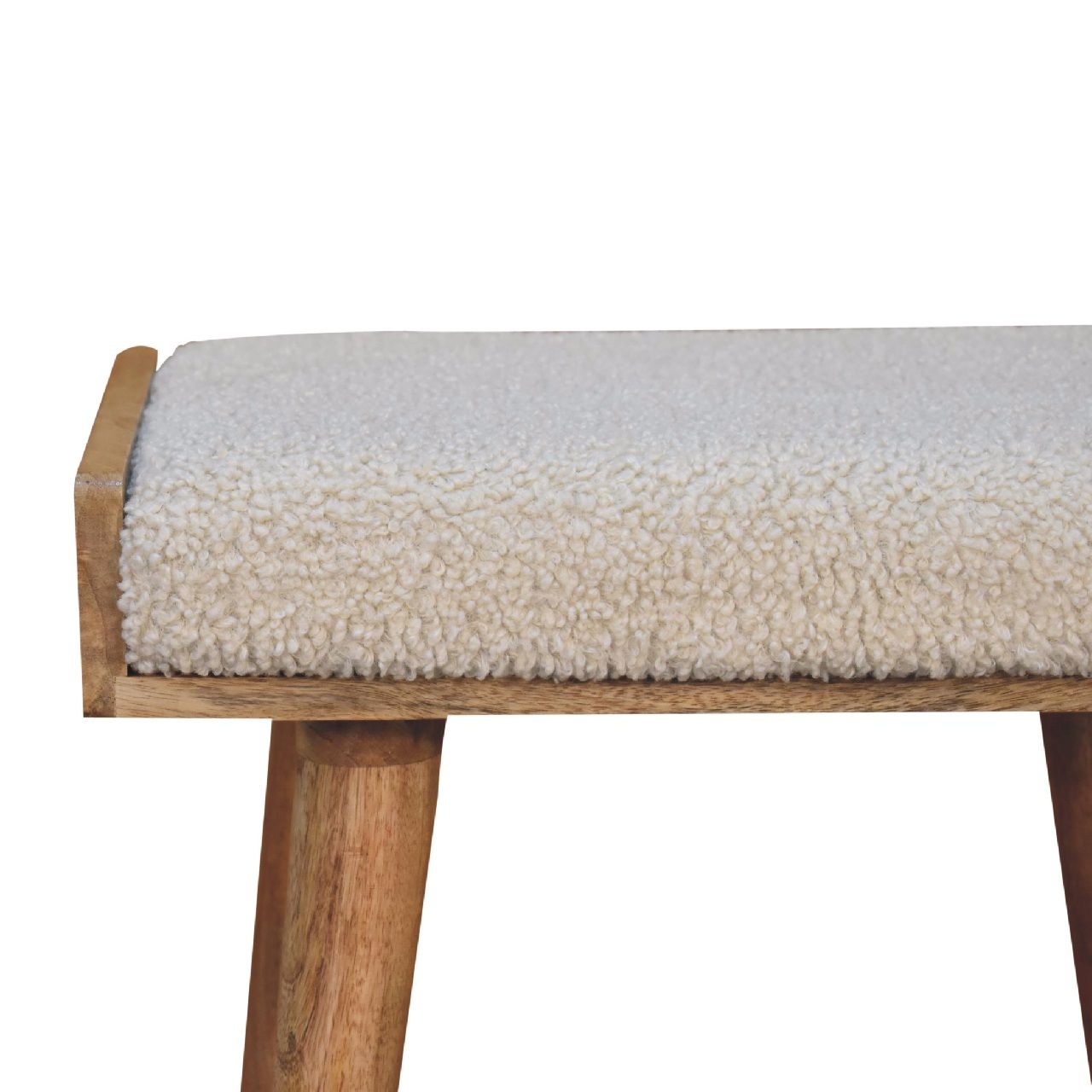 Boucle Tray Style Footstool - Cream - Best Buy Furniture