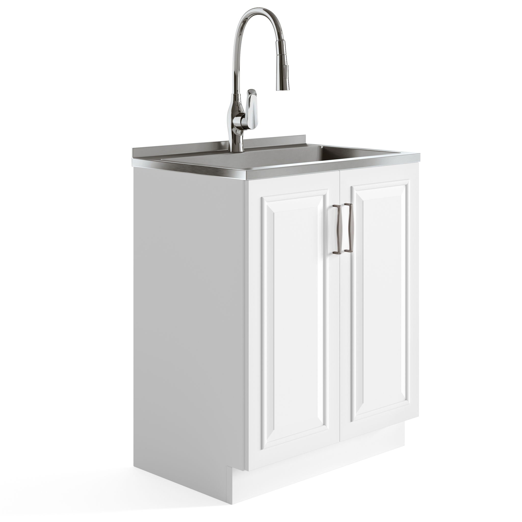 Darwin - Deluxe Laundry Cabinet With Pull-Out Faucet And Stainless Steel Sink - Best Buy Furniture