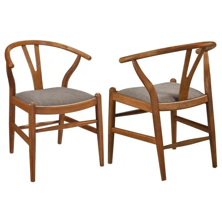 Dinah - Wood Wishbone Dining Side Chair (Set of 2) - Walnut - Best Buy Furniture