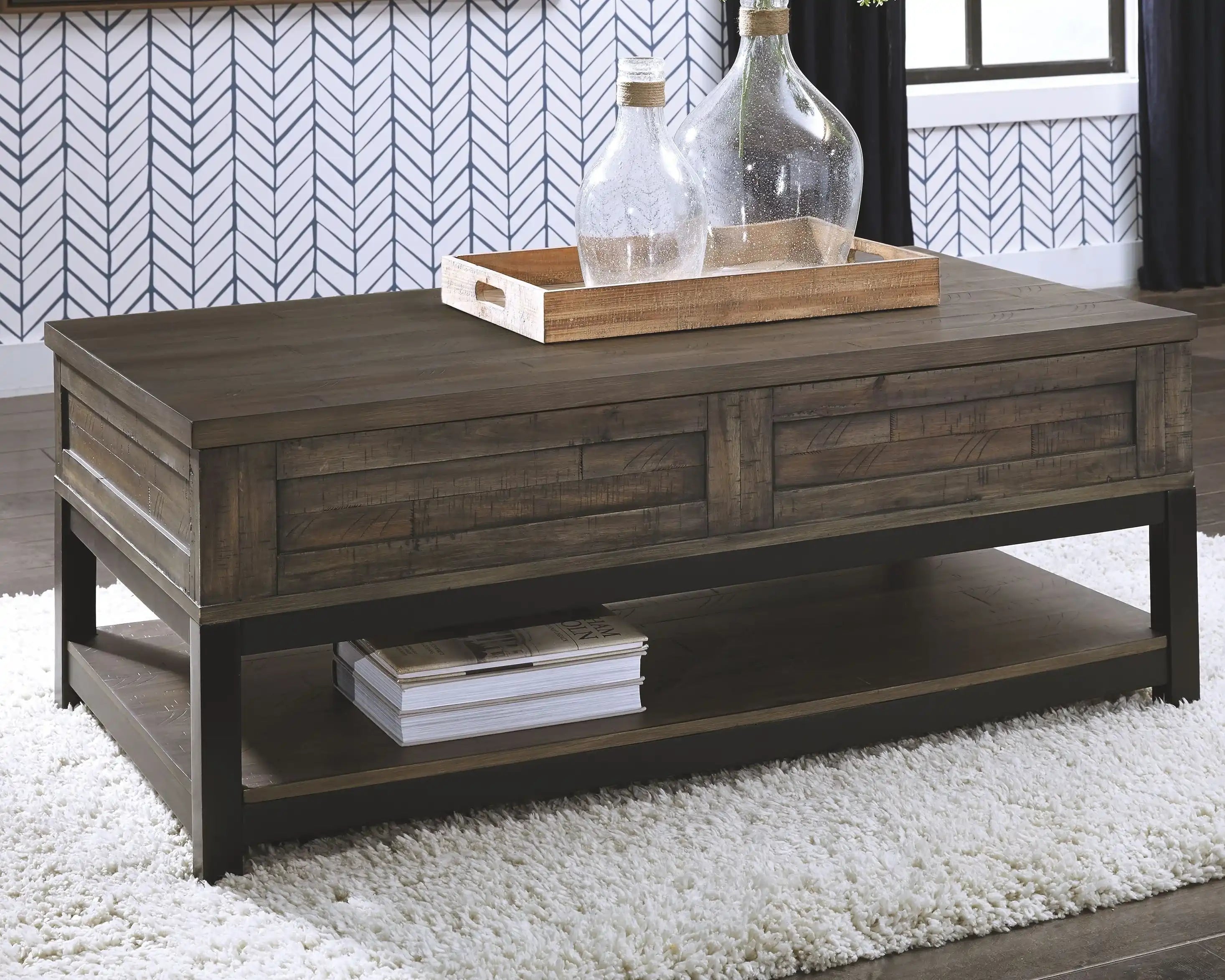Johurst - LIFT TOP COCKTAIL TABLE - Grayish Brown - Best Buy Furniture