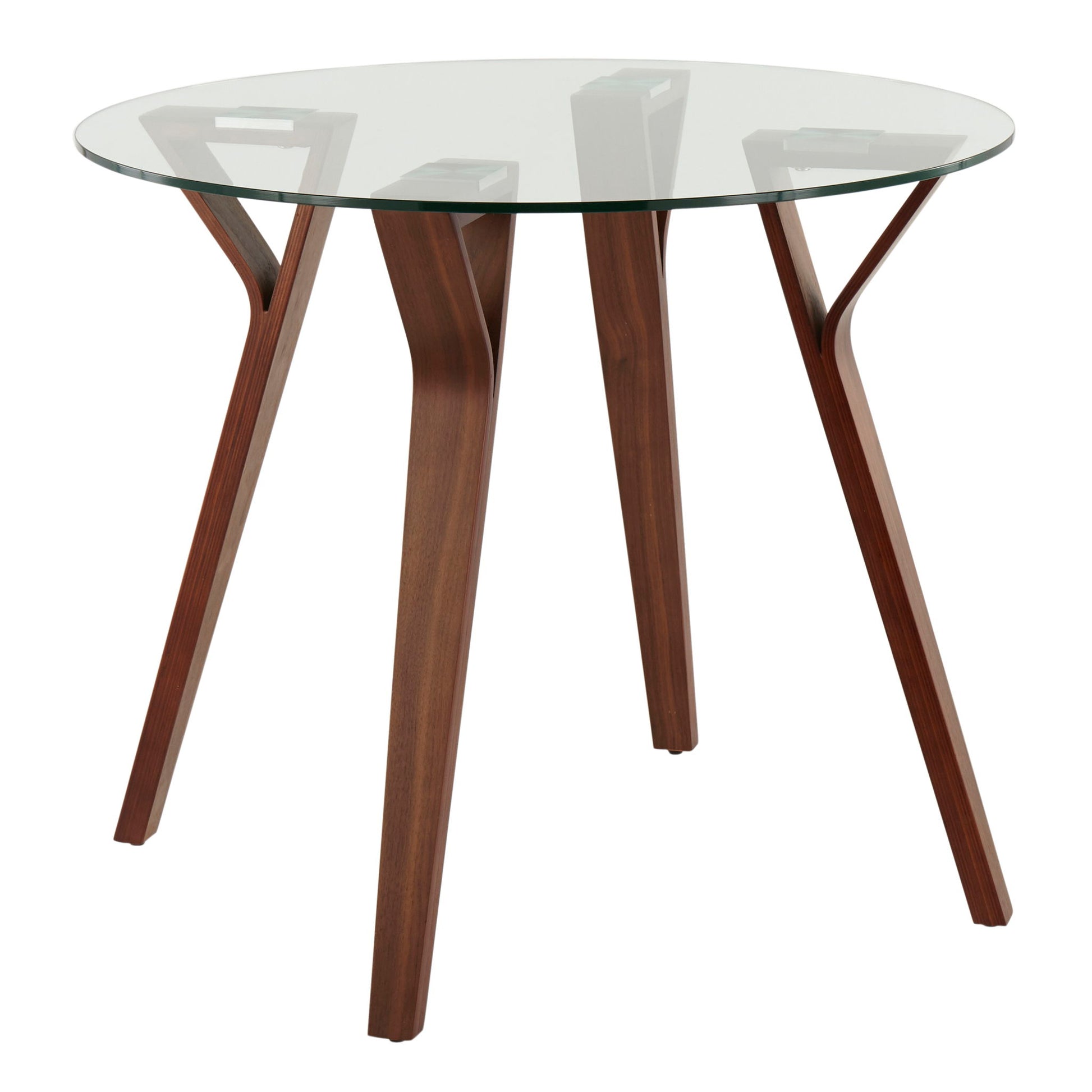 Folia - Mid-Century Modern Round Dinette Table - Walnut / Clear - Best Buy Furniture