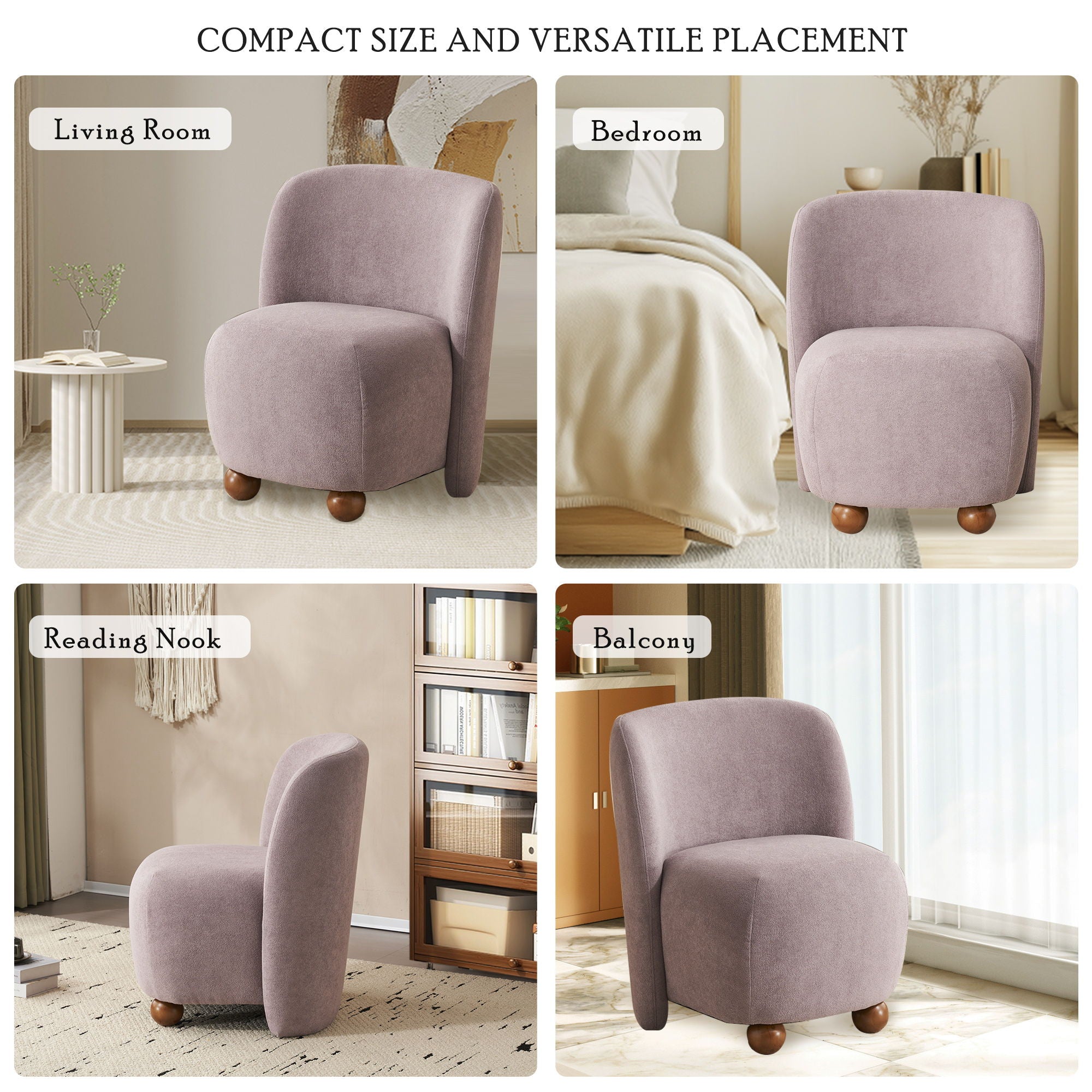 Modern Low Back Accent Upholstered Armless Living Room Chairs, Round Feet - Best Buy Furniture