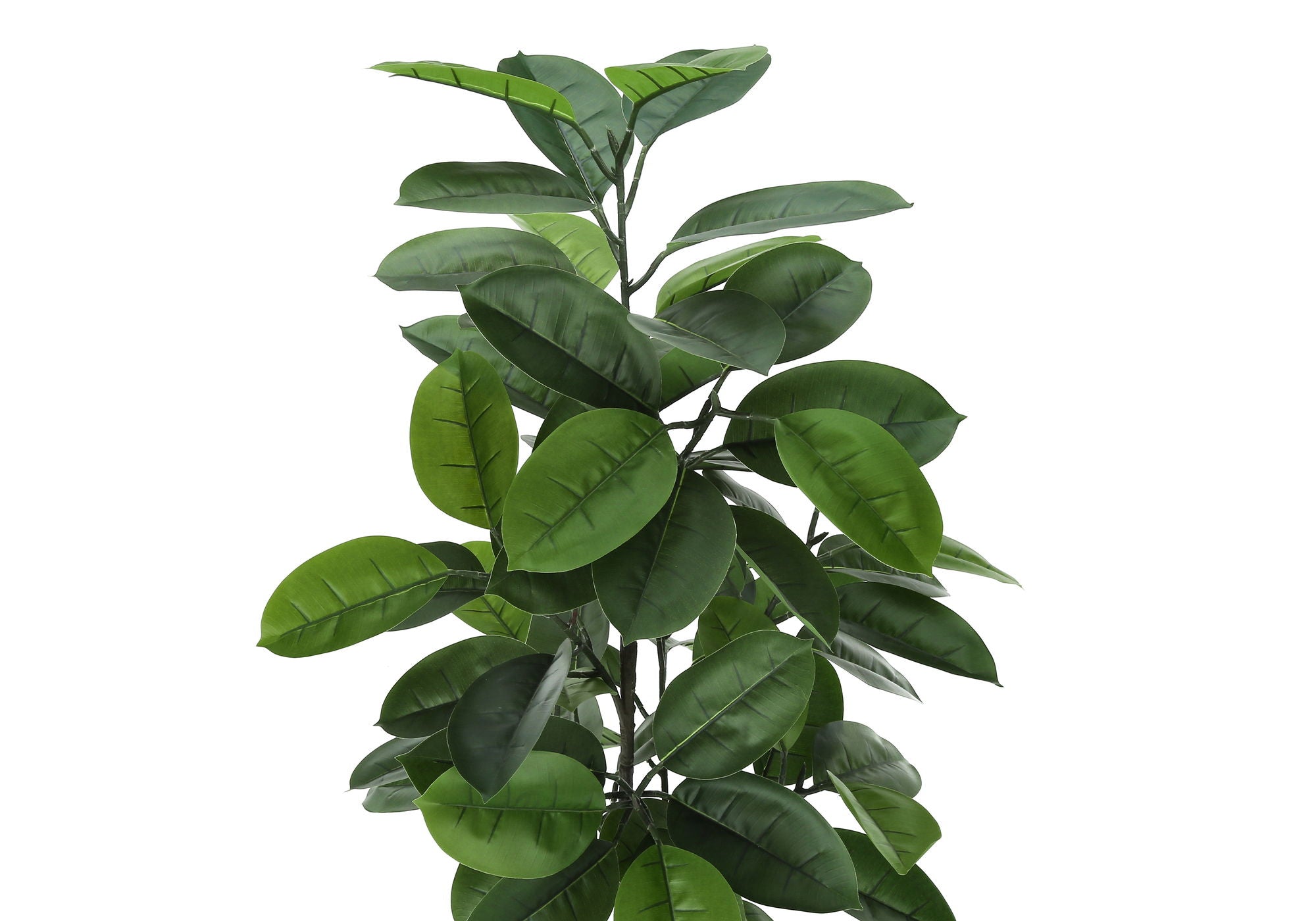 52" Tall, Artificial Plant, Rubber Tree, Indoor, Faux, Fake, Floor, Greenery, Potted, Real Touch, Decorative - Green / Black - Best Buy Furniture