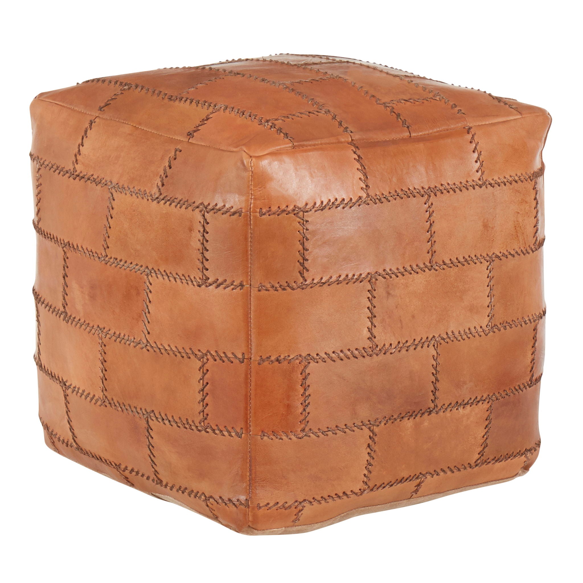 Cobbler - Industrial Pouf - Brown - Best Buy Furniture