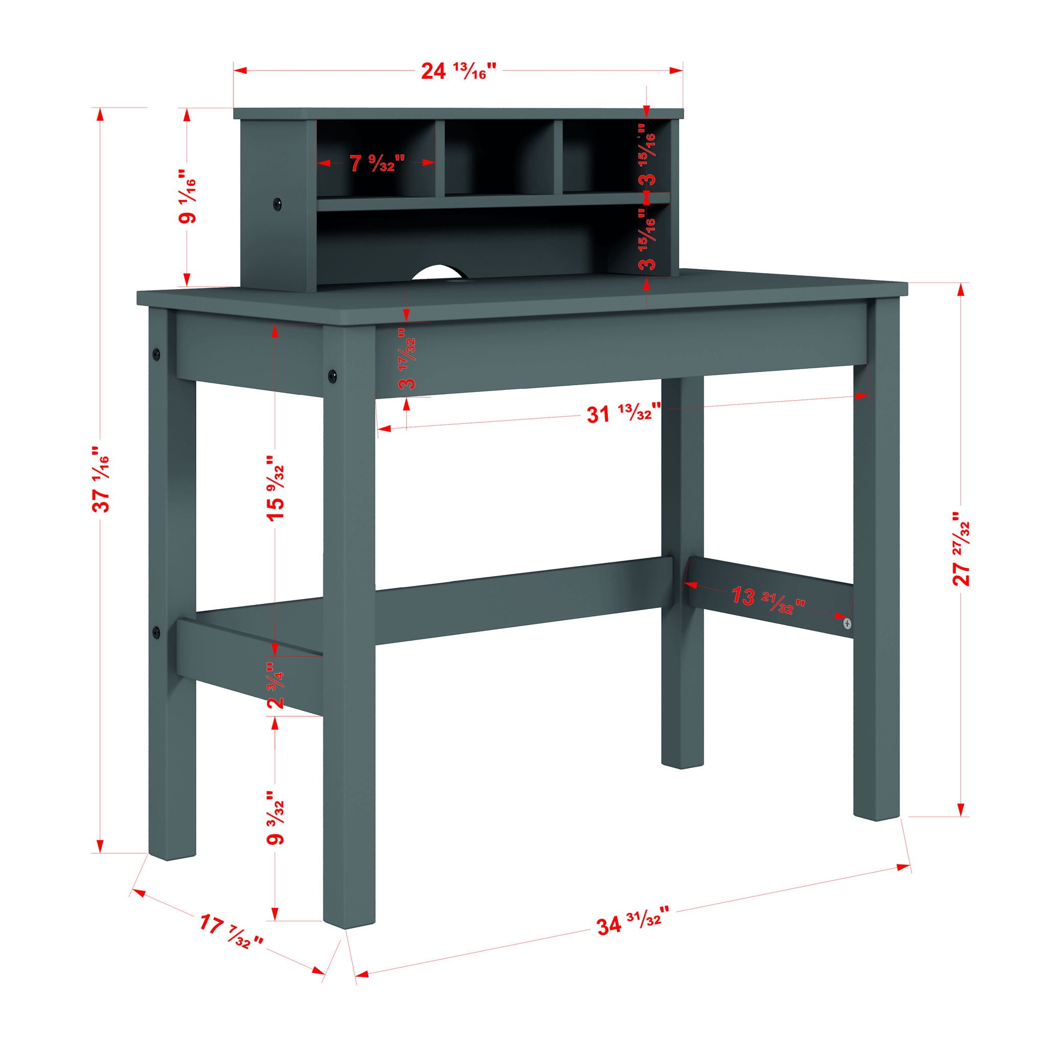 Logan - Writing Desk - Gray - Best Buy Furniture