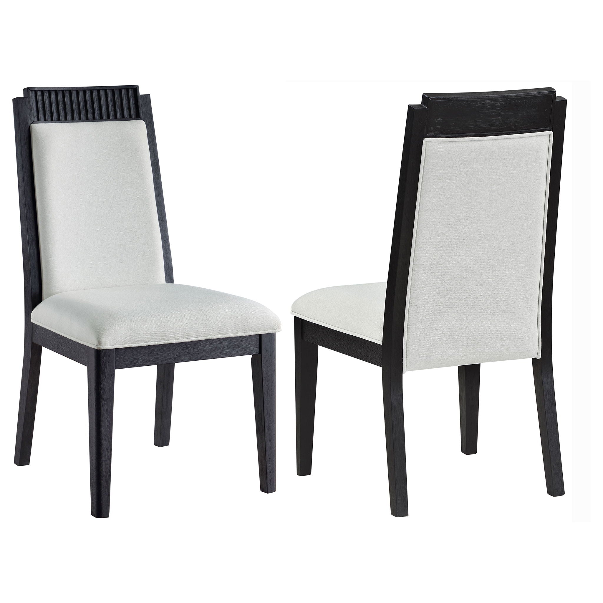 Dining Side Chair (Set of 2) - Black / Ivory - Best Buy Furniture