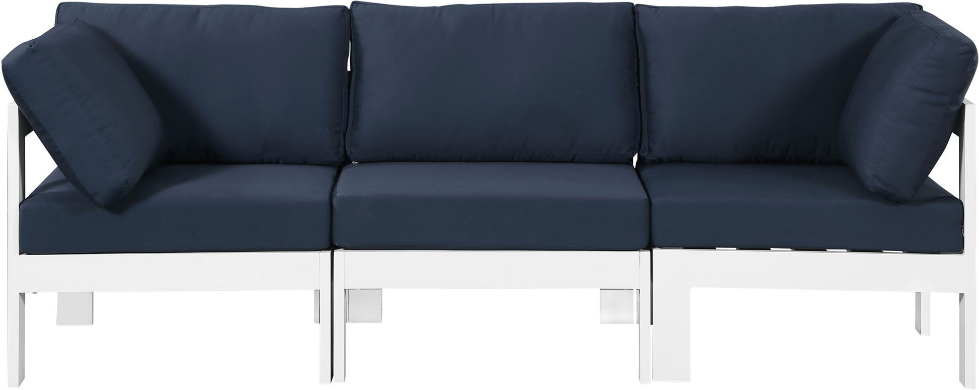 Nizuc - Outdoor Patio 3 Seat Modular Sofa With White Frame - Best Buy Furniture