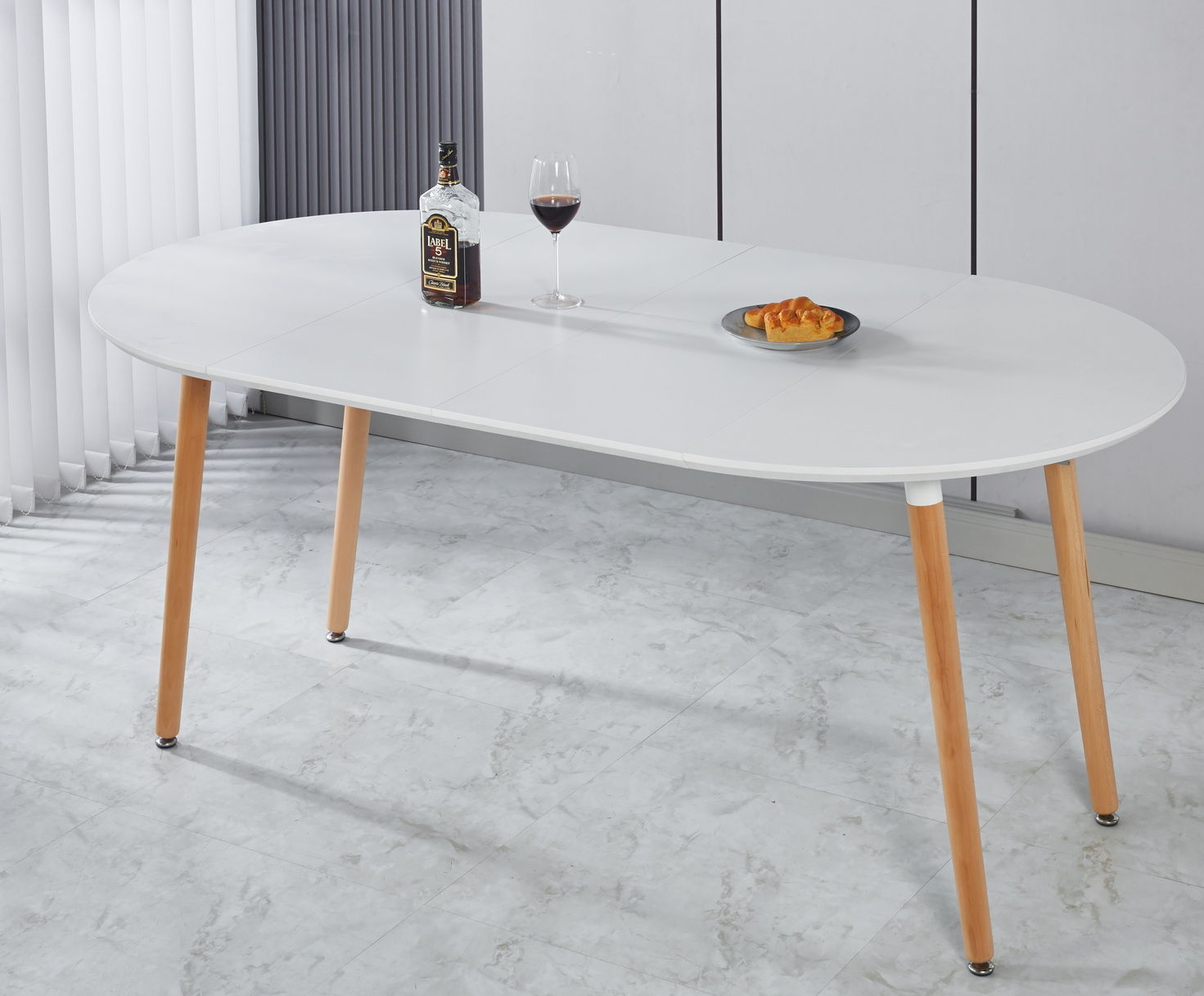 Extensible Table, Dining Table, Office Table, Coffee Table, Wood Leg - Matte White - Best Buy Furniture