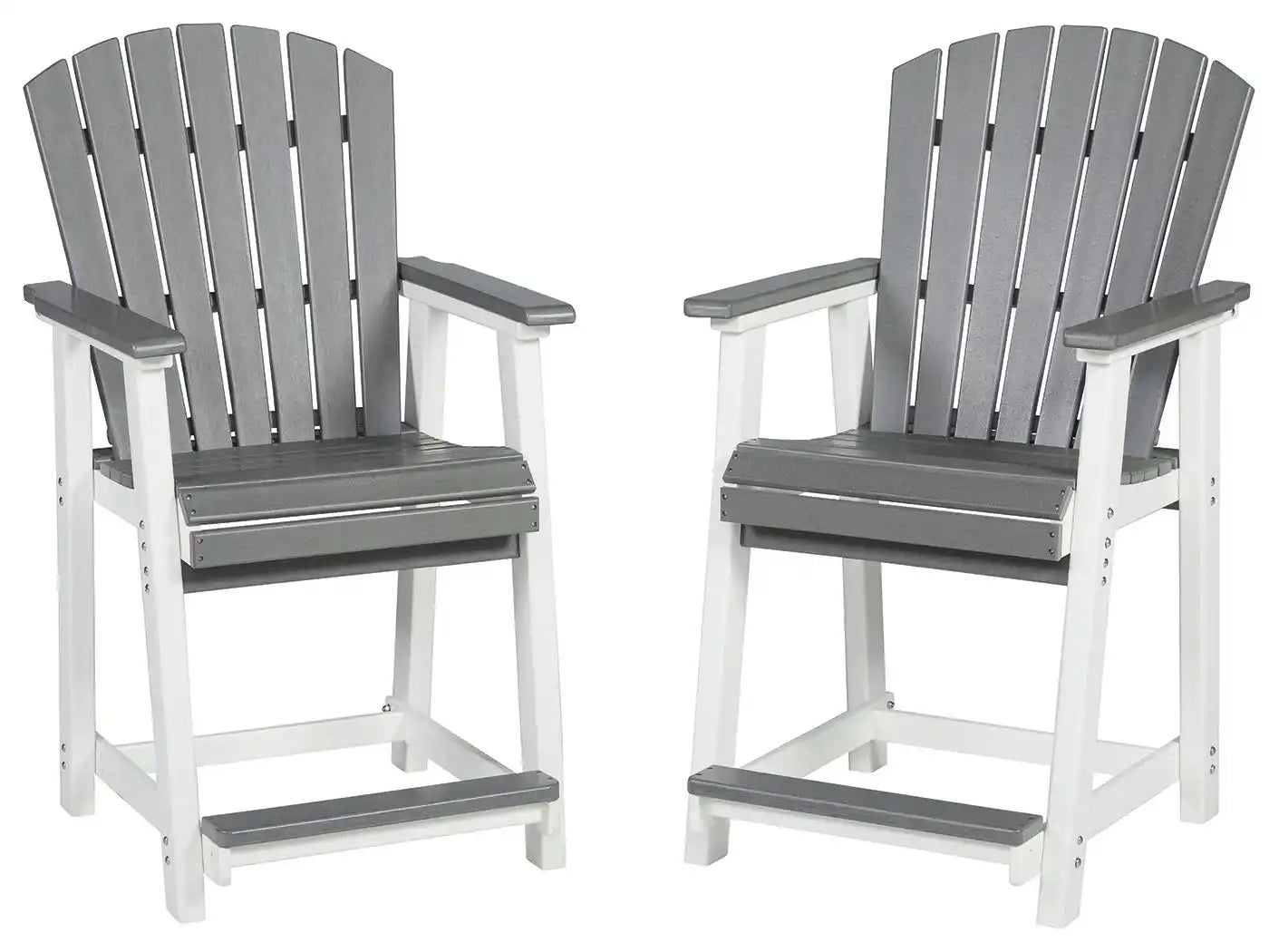 Transville - Barstool (Set of 2) - Gray / White - Best Buy Furniture