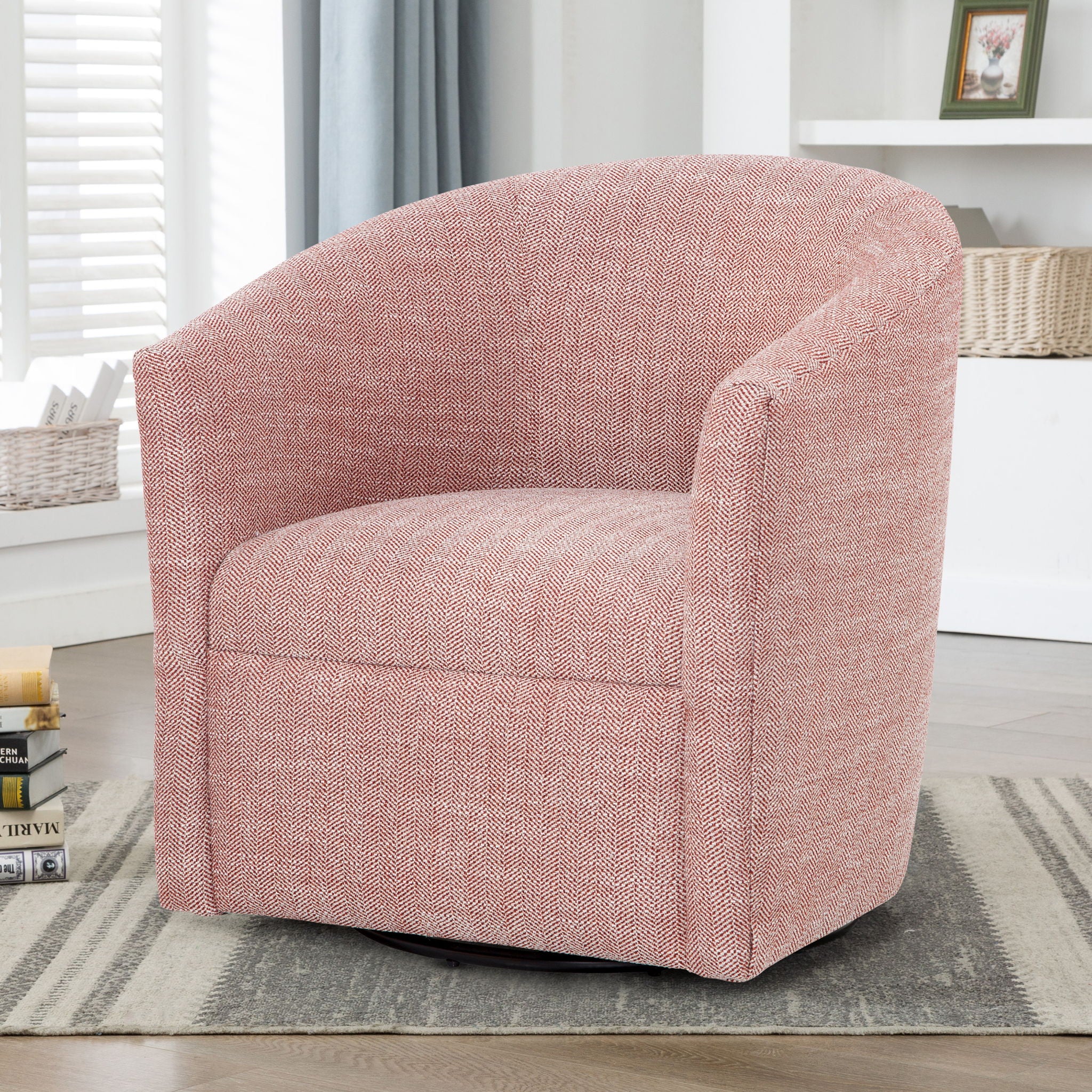 Lainey - Swivel Barrel Chair With 360 Degree Rotation - Best Buy Furniture