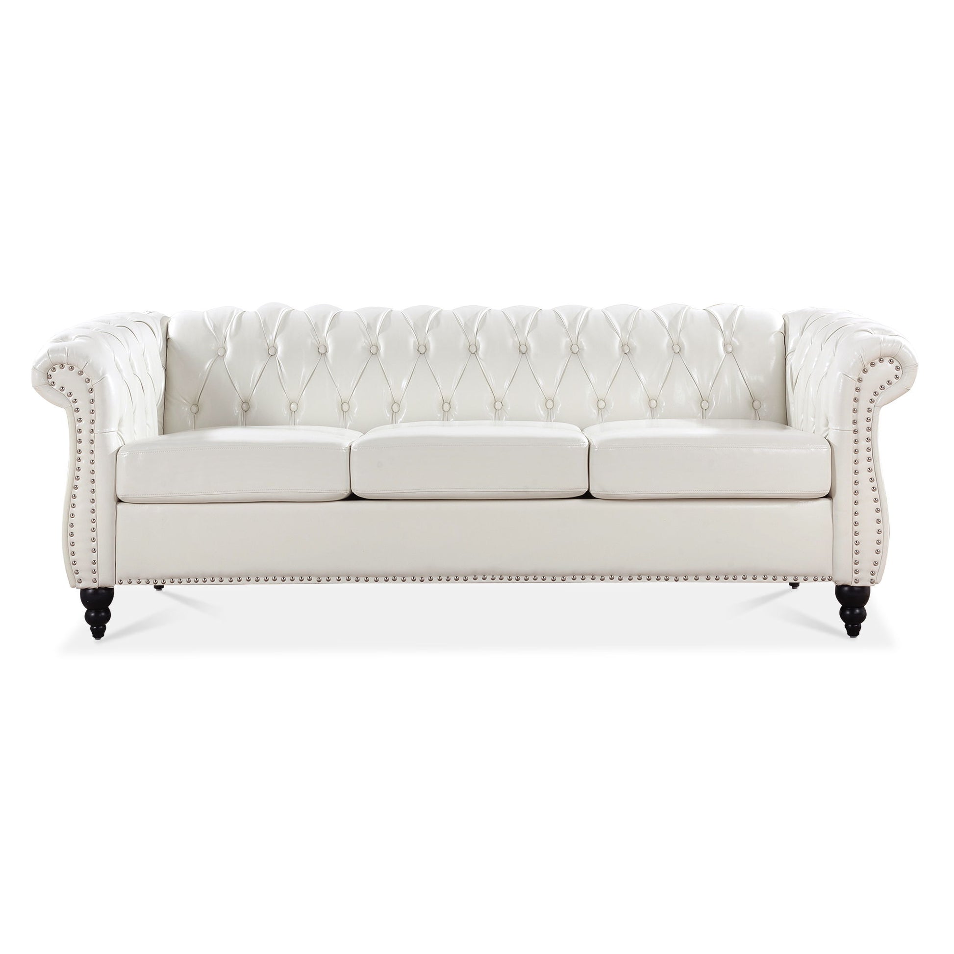 Rolled Arm Chesterfield 3 Seater Sofa - Best Buy Furniture