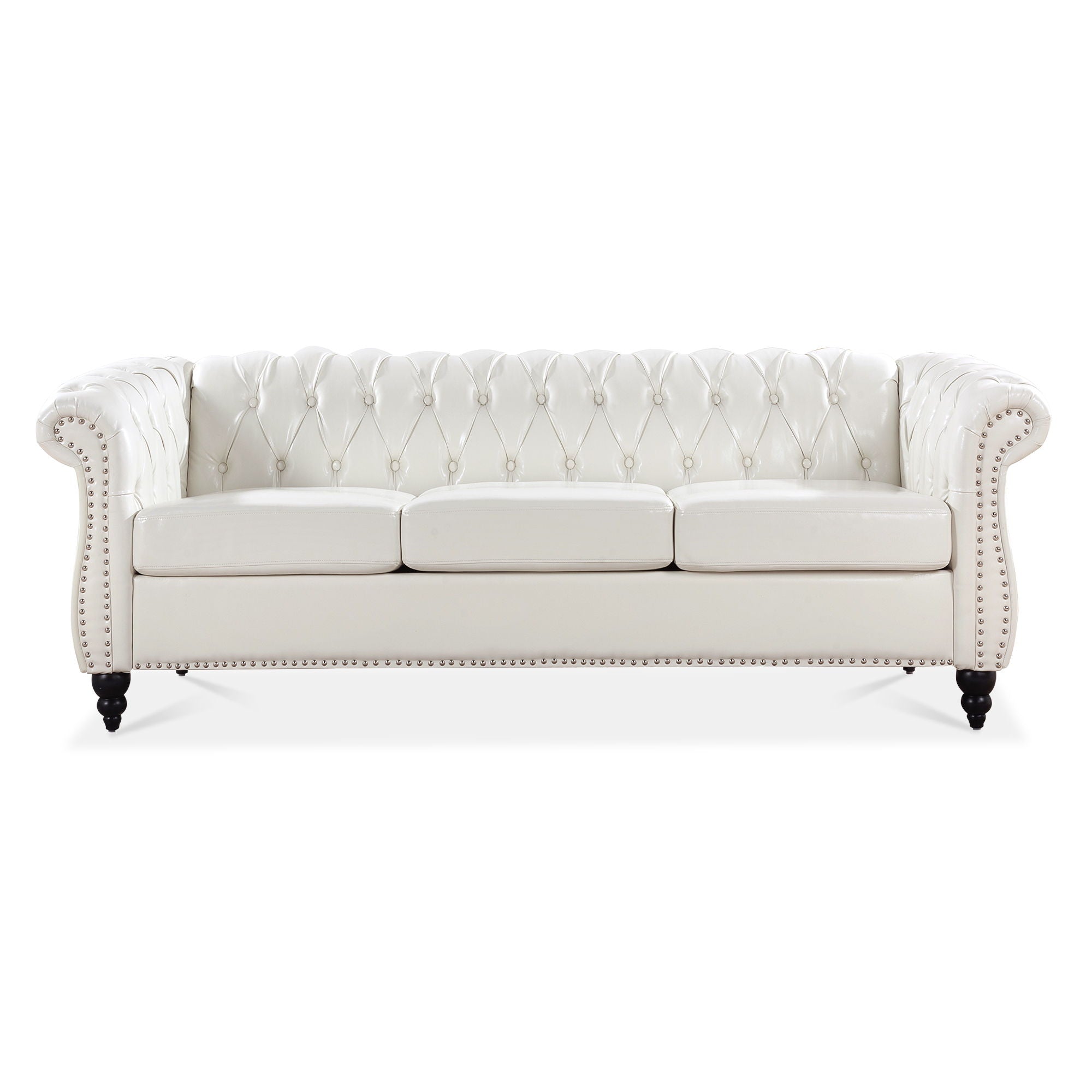 Rolled Arm Chesterfield 3 Seater Sofa - Best Buy Furniture