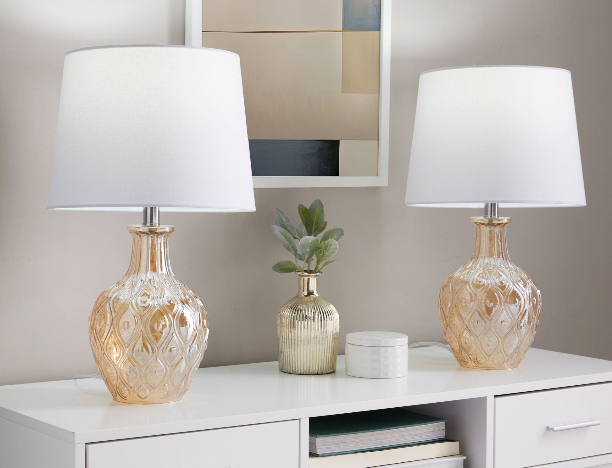 Gloria - Round Contemporary Lamp (Set of 2) - Best Buy Furniture