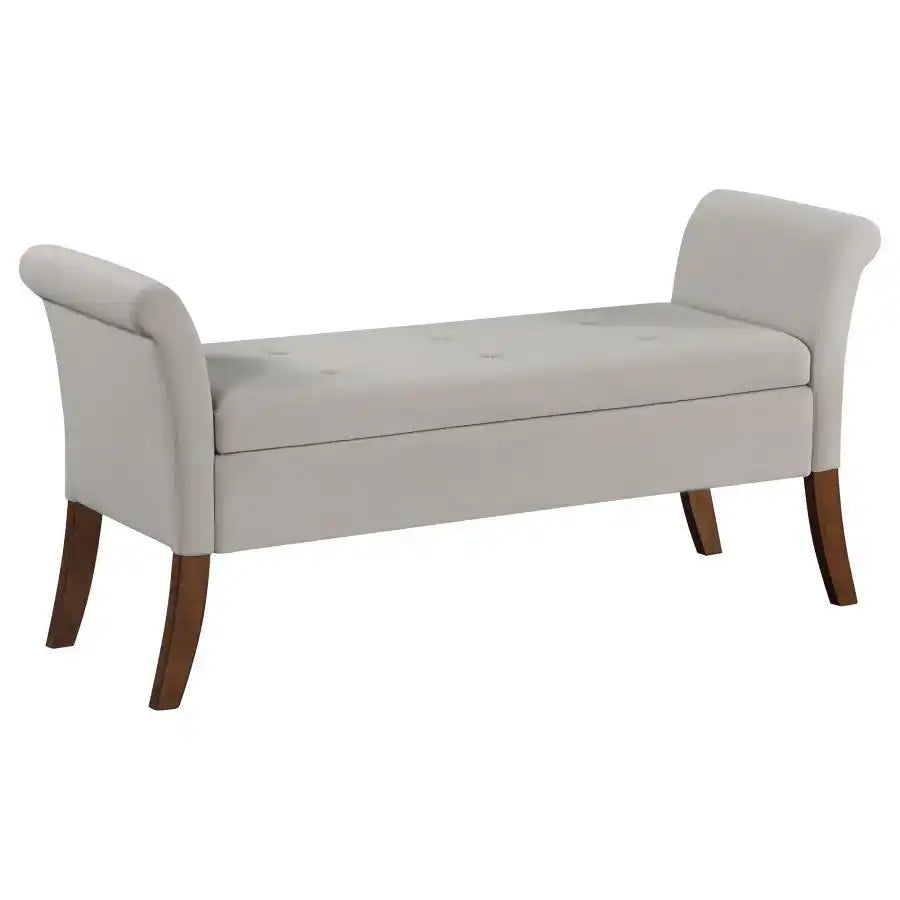 Farrah - Velvet Upholstered Rolled Arm Storage Bench - Best Buy Furniture