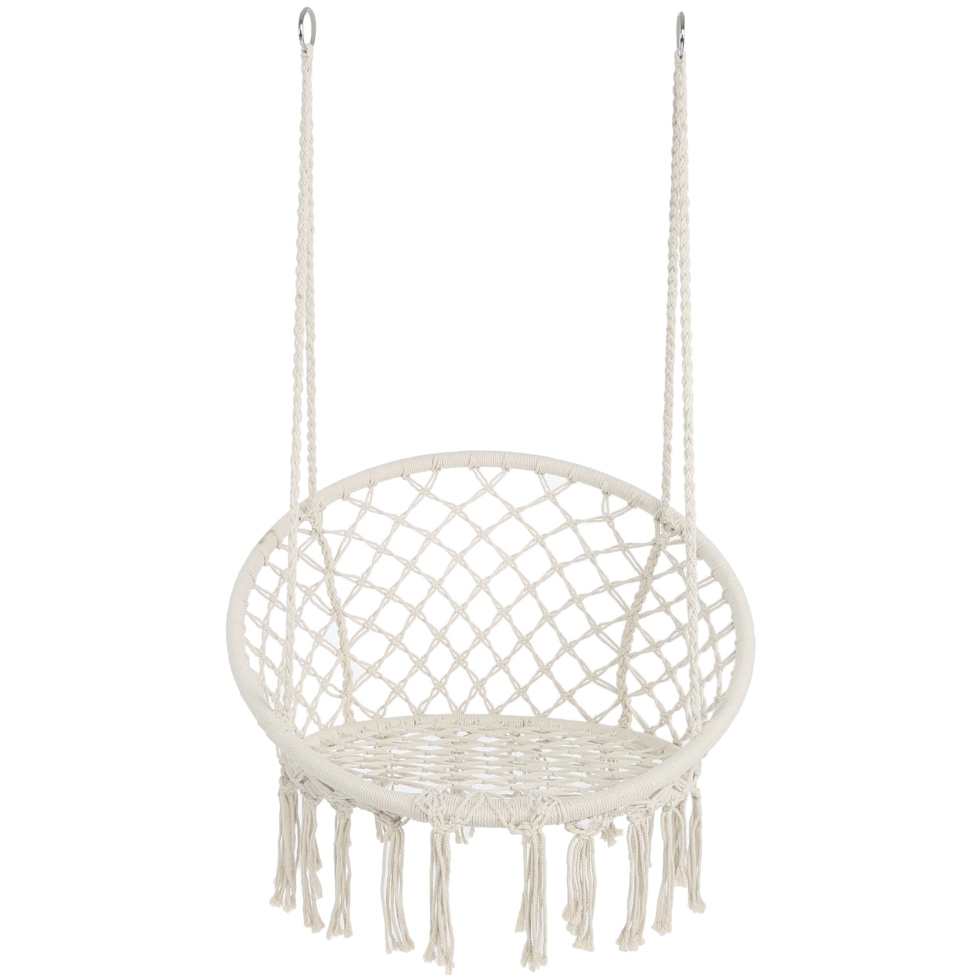 Macrame Hanging Hammock Chair, Cotton Rope Swing For Indoor And Outdoor Use - Best Buy Furniture