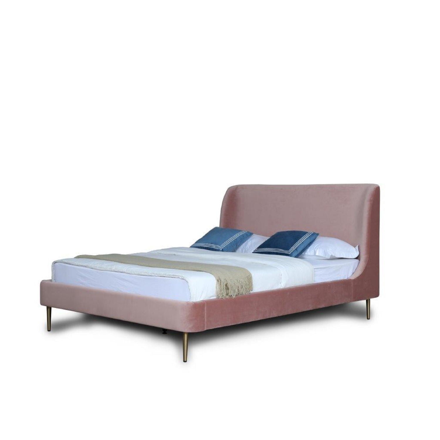 Upholstered Bed With Curved Headboard
