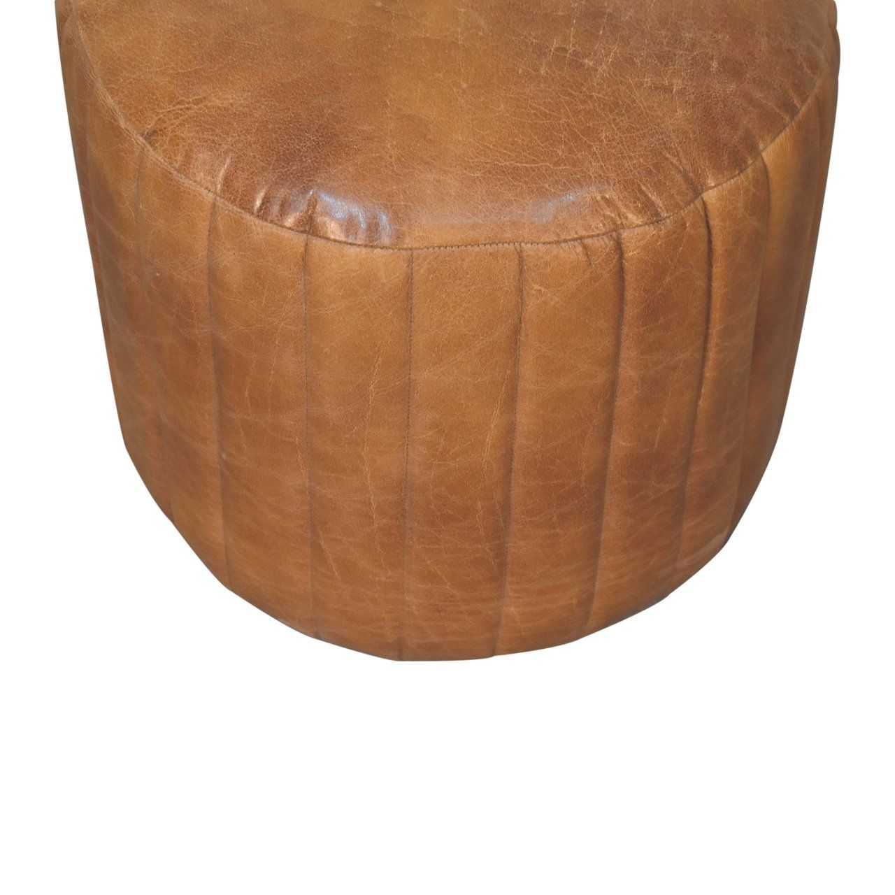Buffalo - Leather Boucle Footstool - Brown - Best Buy Furniture