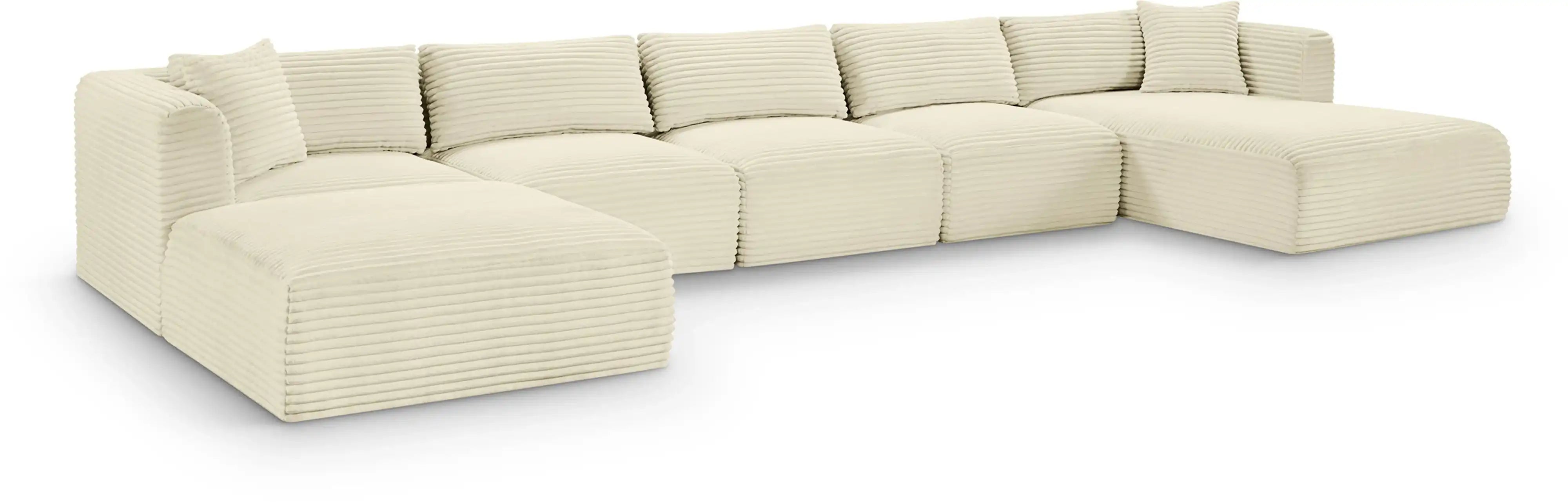 Shaggy - 6 Piece Modular Sectional With Chaise And Ottoman - Best Buy Furniture