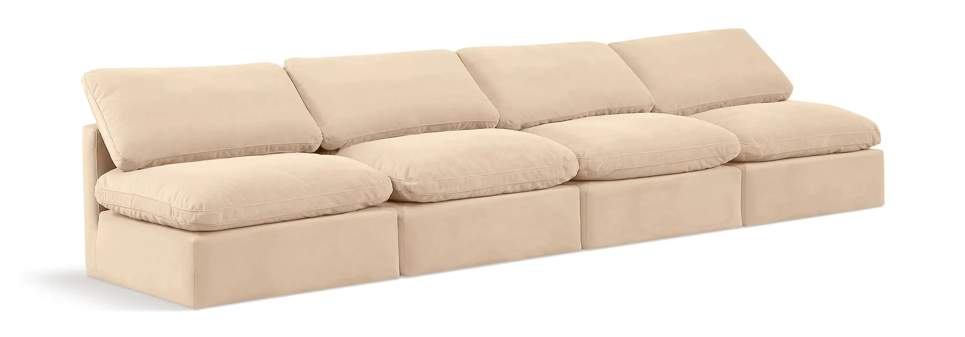 Indulge - Velvet 4 Seat Modular Armless Sofa - Best Buy Furniture