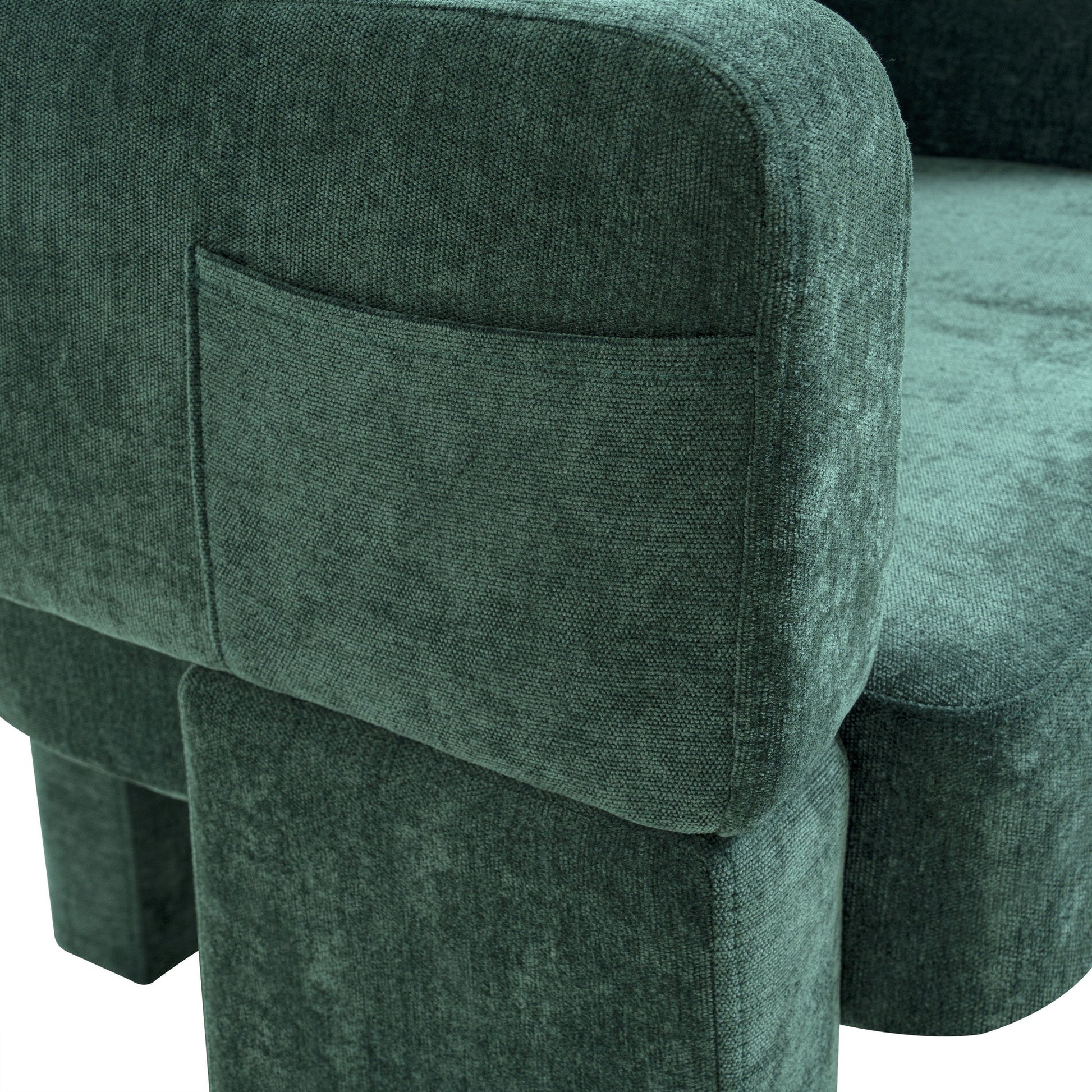 Modern 3 Leg Chenille Accent Chair With Ergonomic Arms & Removable Pillow - Best Buy Furniture