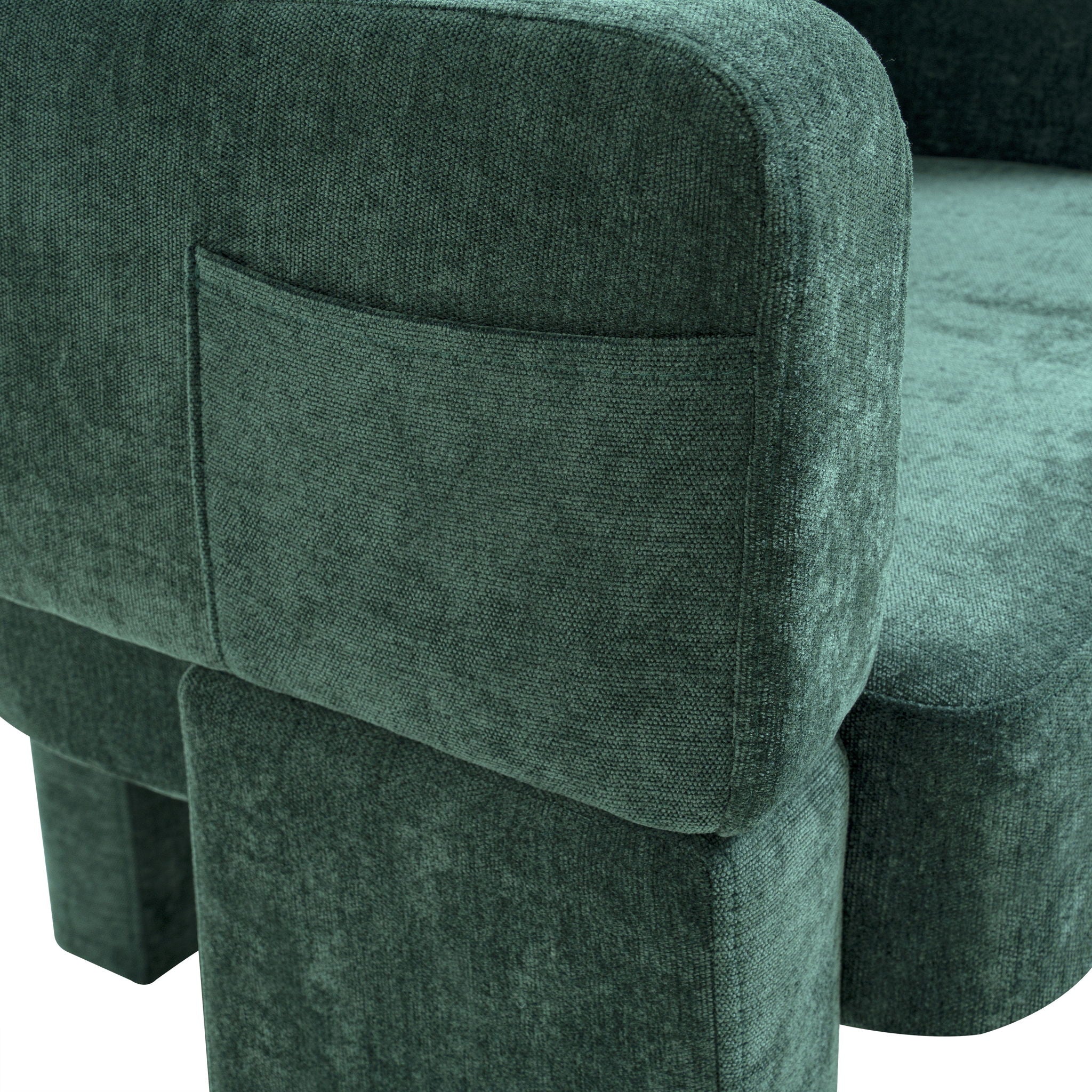 Modern 3 Leg Chenille Accent Chair With Ergonomic Arms & Removable Pillow - Best Buy Furniture