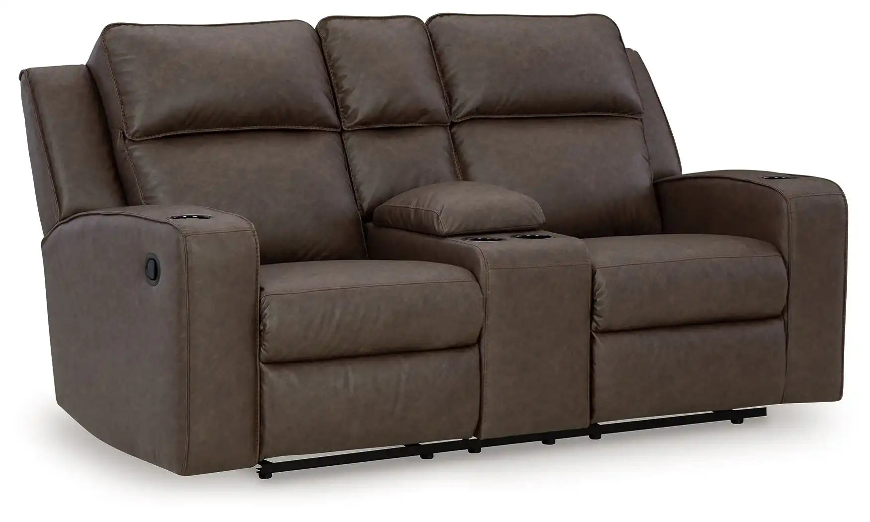 Lavenhorne - Dbl Rec Loveseat W/Console - Granite - Best Buy Furniture