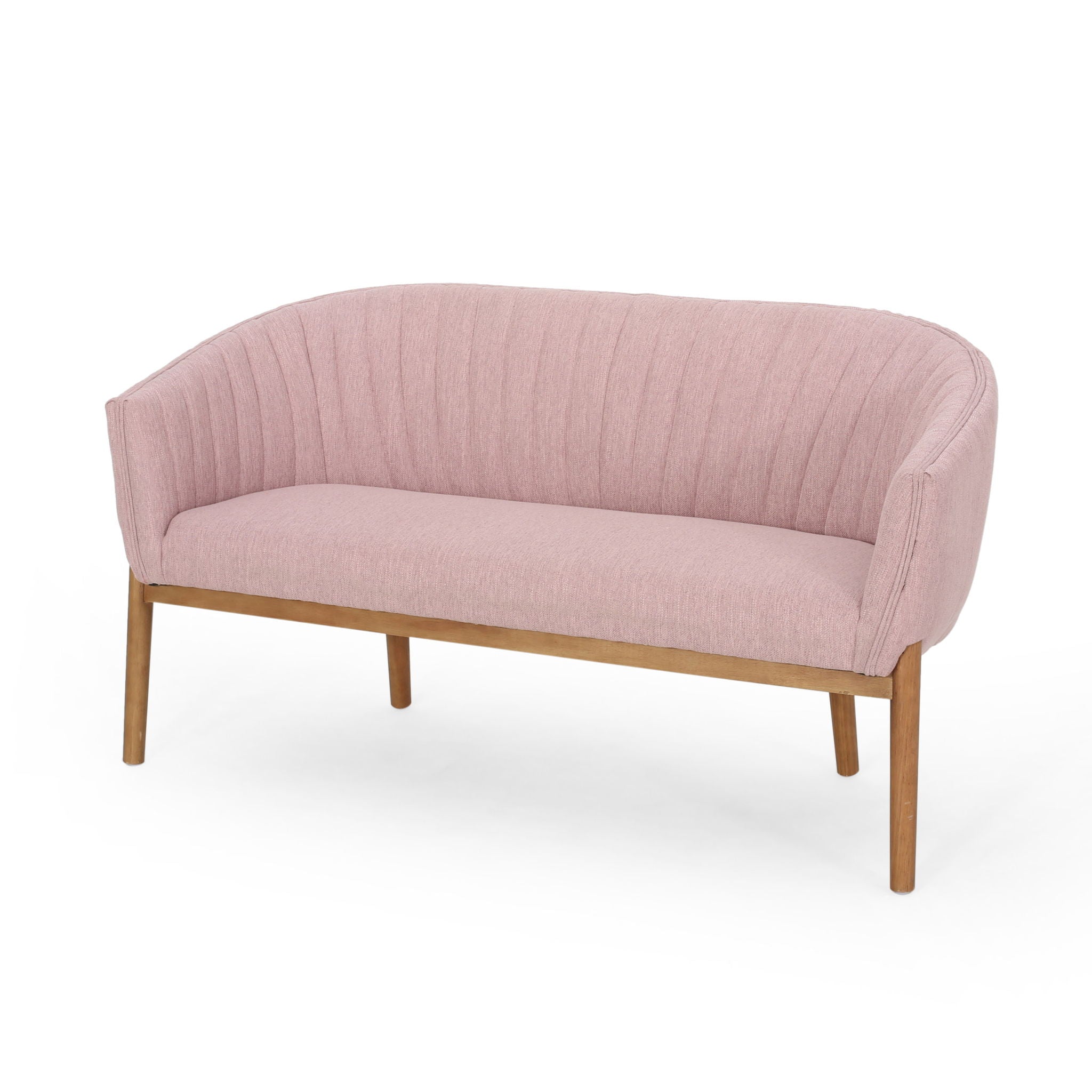 Mid Century Modern Loveseat With Channel Stitched Backrest - Best Buy Furniture