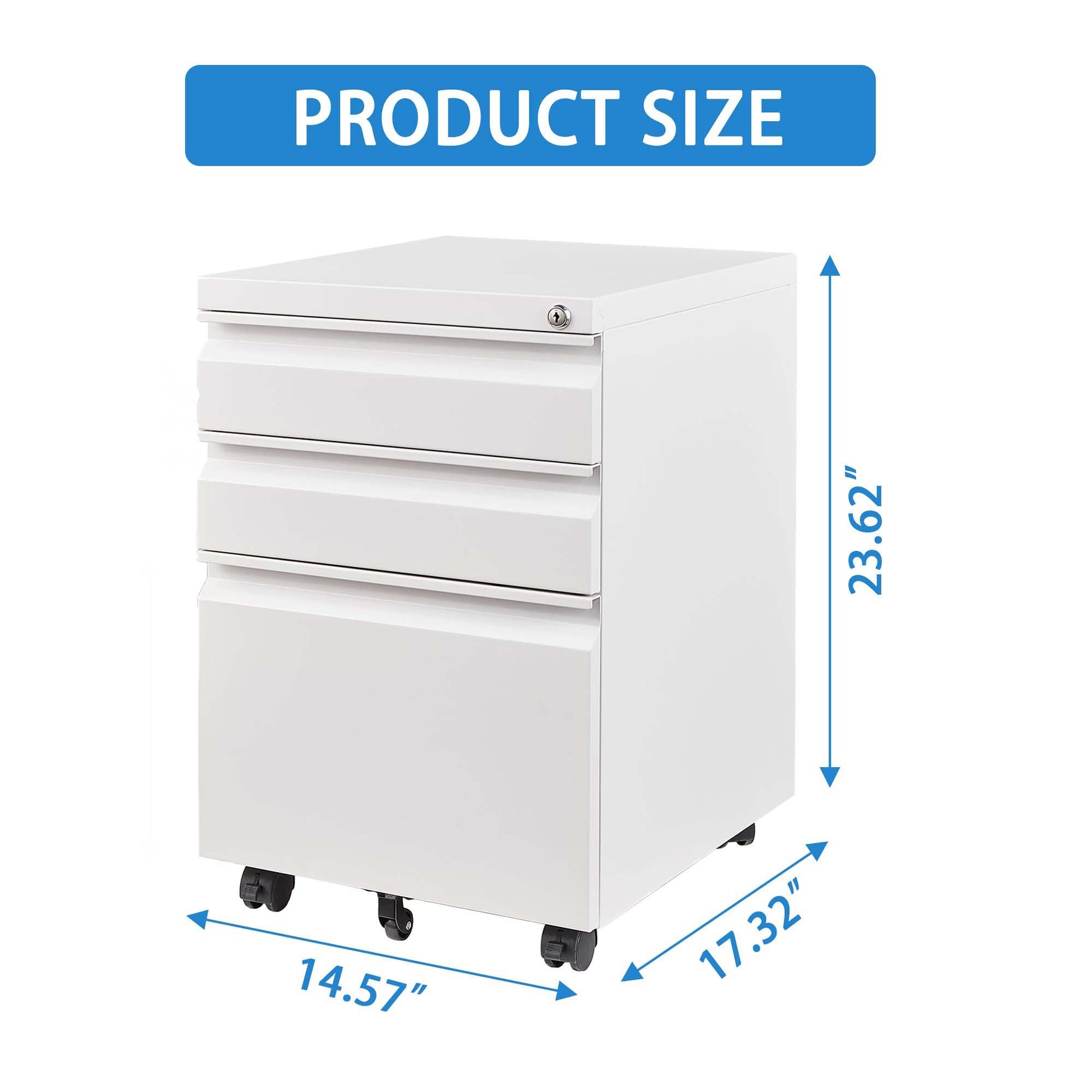 Metal Drawer Mobile File Cabinet With Lock For Home Office Organizer - Best Buy Furniture