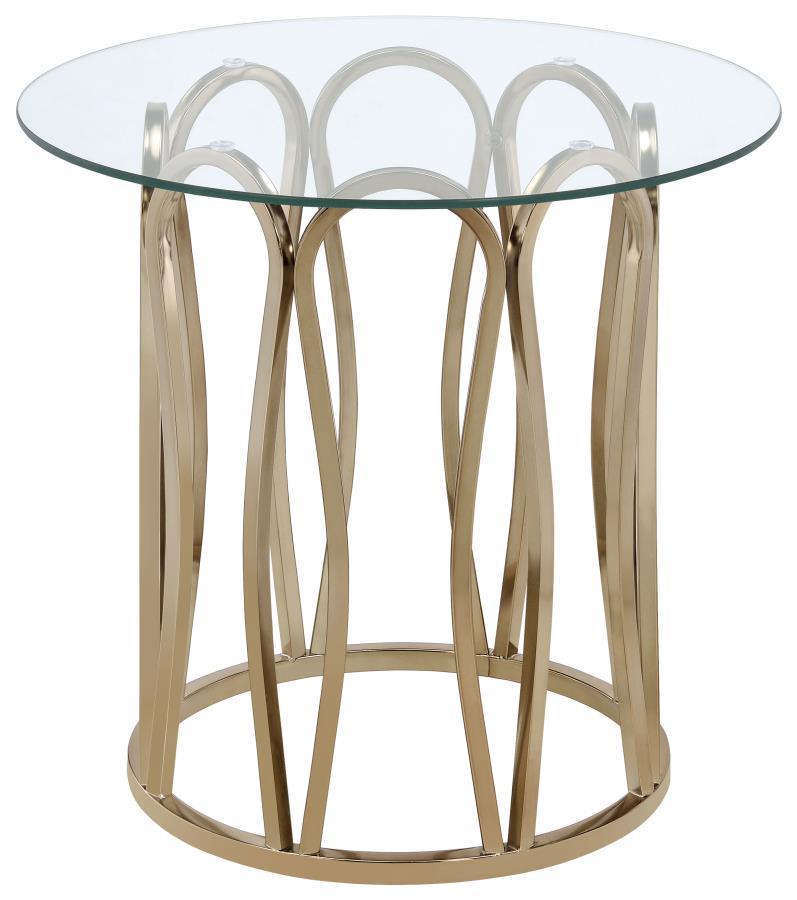 Monett - Round Glass Top Table - Best Buy Furniture