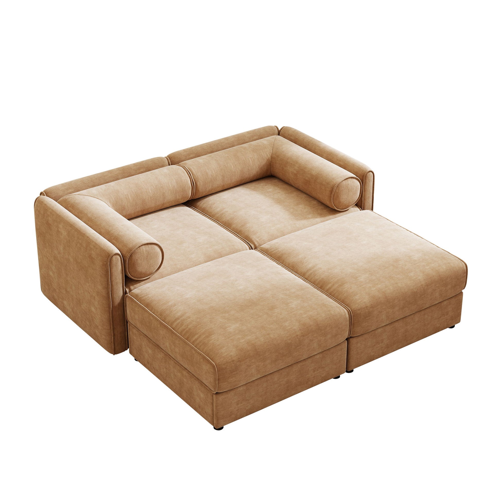 Contemporary Elegant White Chenille Sofa With Storage And Ottoman - Best Buy Furniture