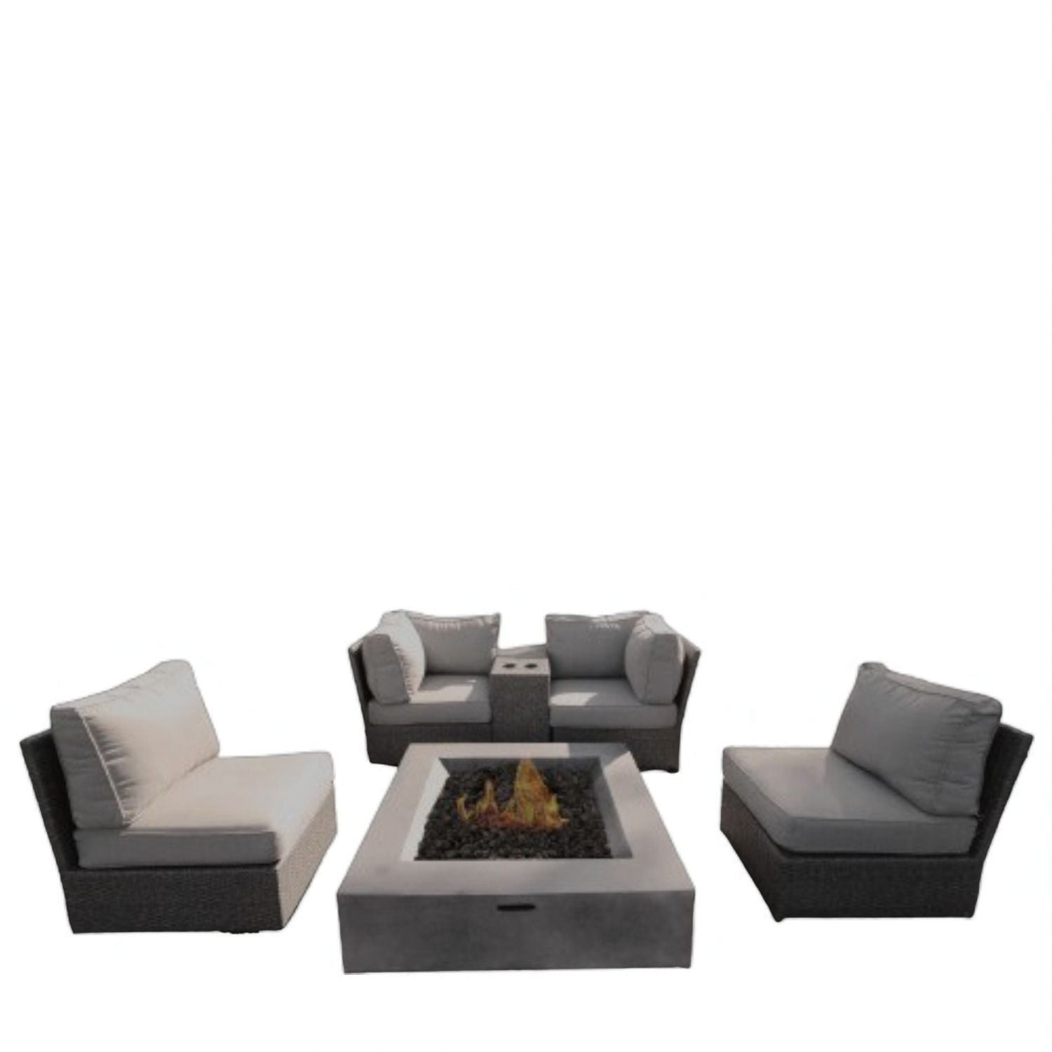 Contemporary Patio Seating Set With Fire Pit - Best Buy Furniture