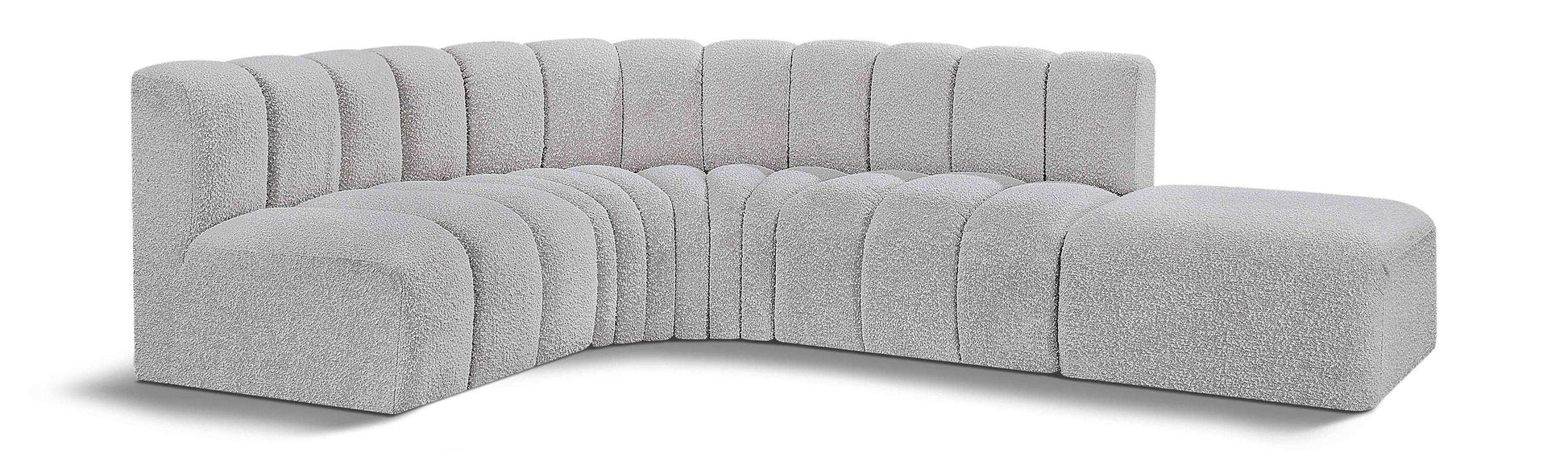 Arc - Boucle Fabric 5 Piece Corner Modular Sofa - Best Buy Furniture