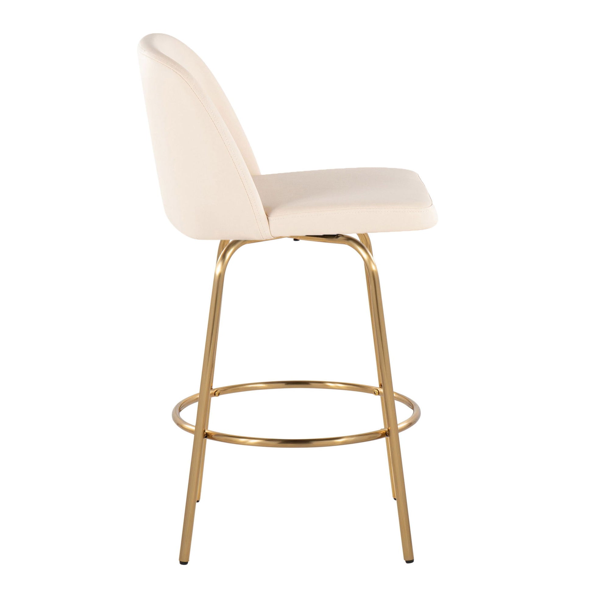 Toriano - Contemporary, Fixed Height Counter Stool With Swivel With Round Footrest (Set of 2) - Best Buy Furniture