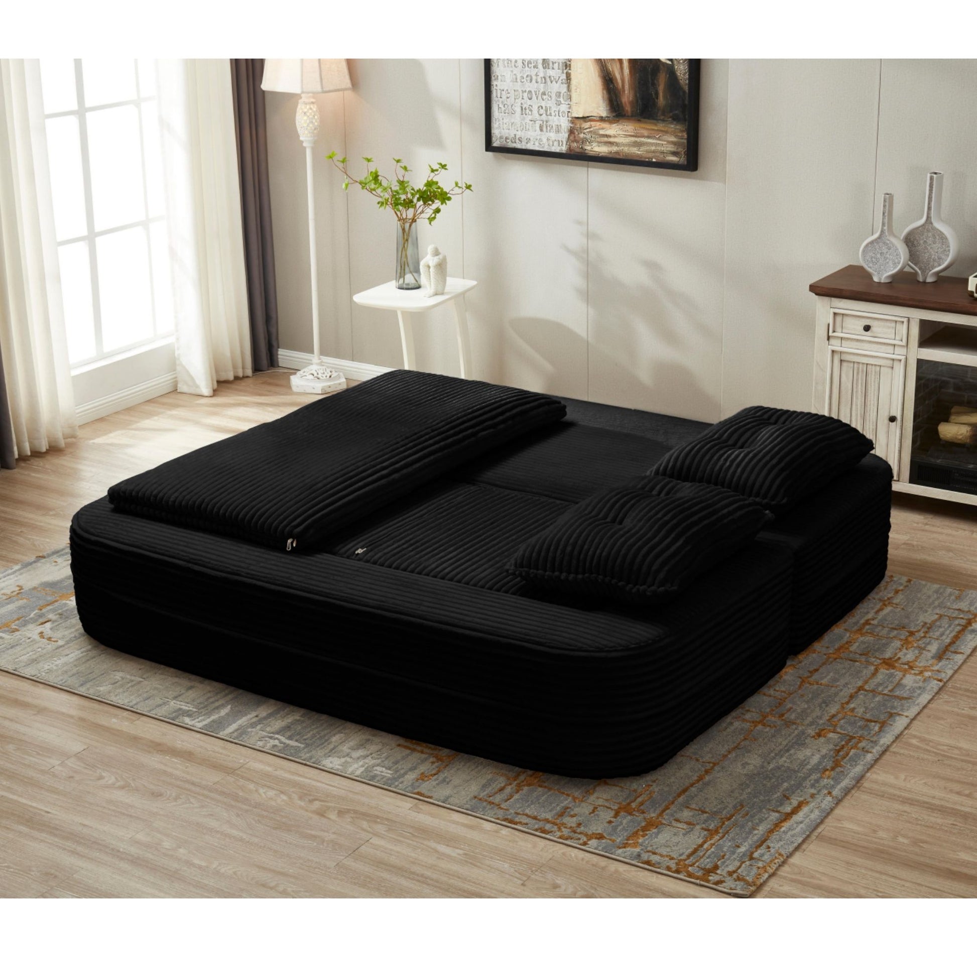 Multi Functional Sectional Sofa Bed With Independent Chaise Lounge And Functional Blanket - Best Buy Furniture
