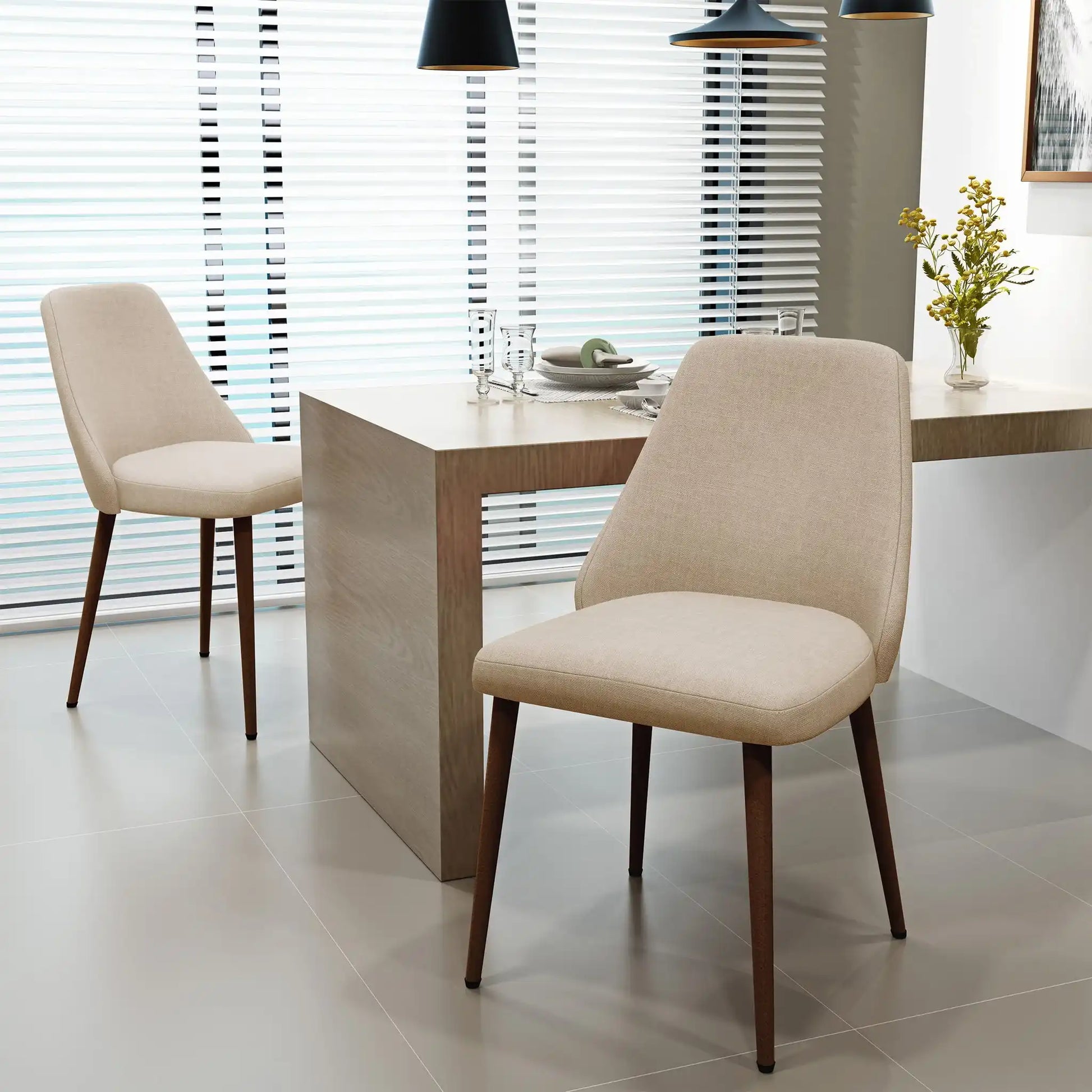 Modern Dining Chair With Iron Legs And Wood Finish - Best Buy Furniture