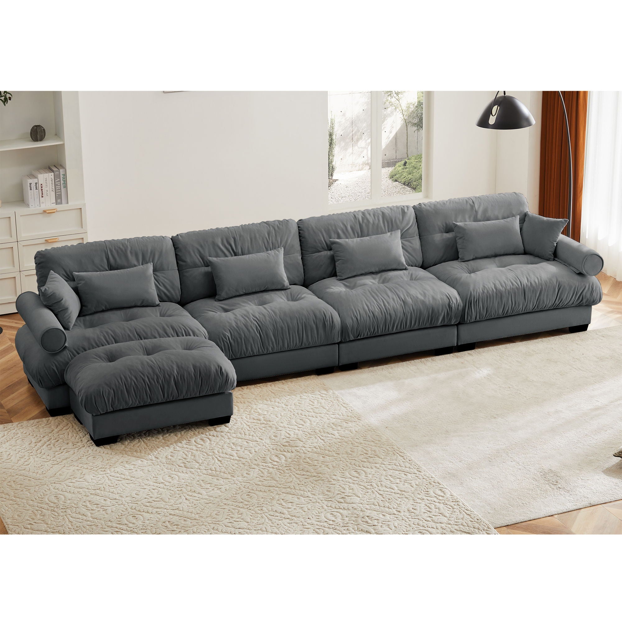 Super Comfort Oversized Modular Sectional Sofa With Movable Ottoman - Best Buy Furniture