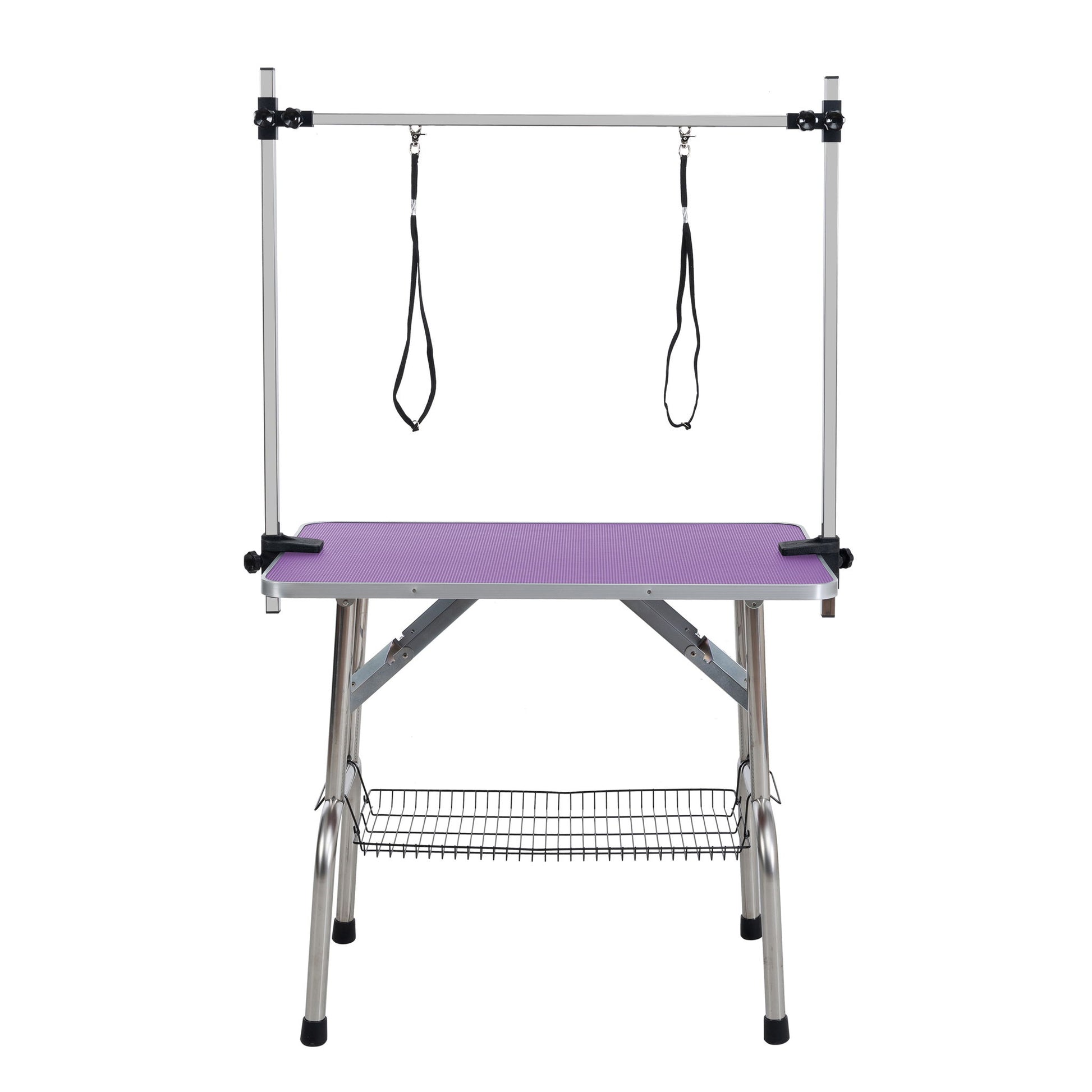 Folding Dog Pet Grooming Table Stainless Steel Frame Rubber Mat On Board With Adjustable Arm And Clamps Pet Dog Cat Grooming Table - Best Buy Furniture